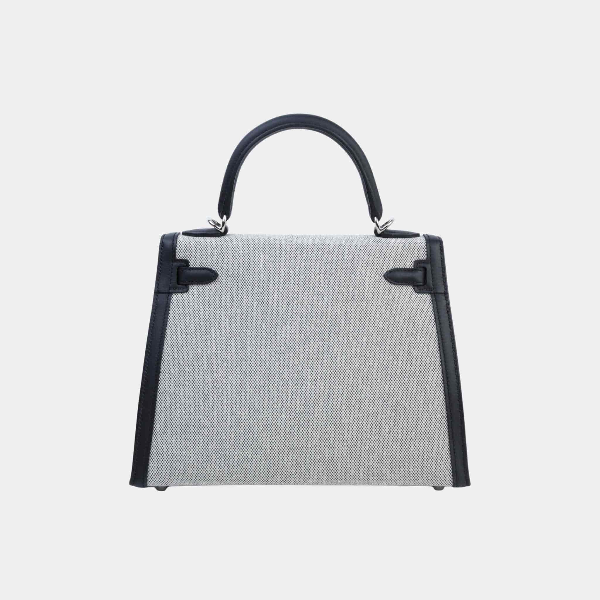 Kelly 25 Sellier Toile So H Canvas-Swift Black PHW - Image 2
