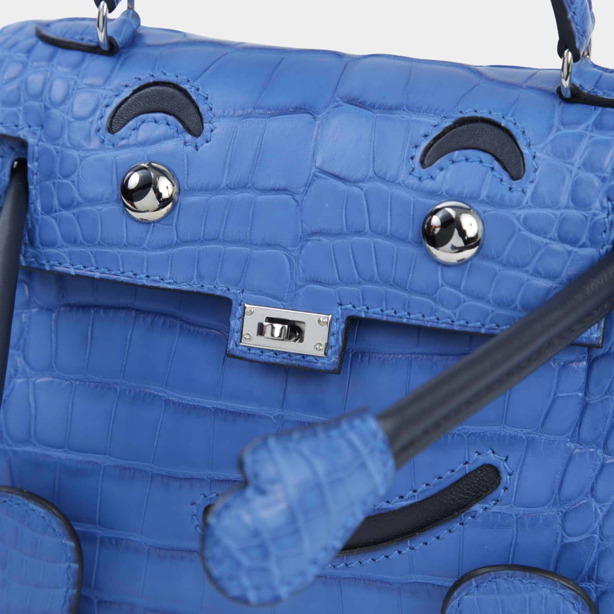 Kelly Doll Matte Alligator Bleu Zellige PHW - Image 3