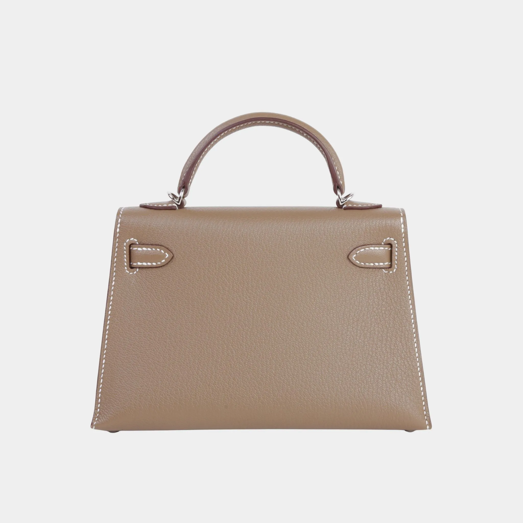 Kelly Mini Chevre Etoupe/Gris Pale PHW - Image 2