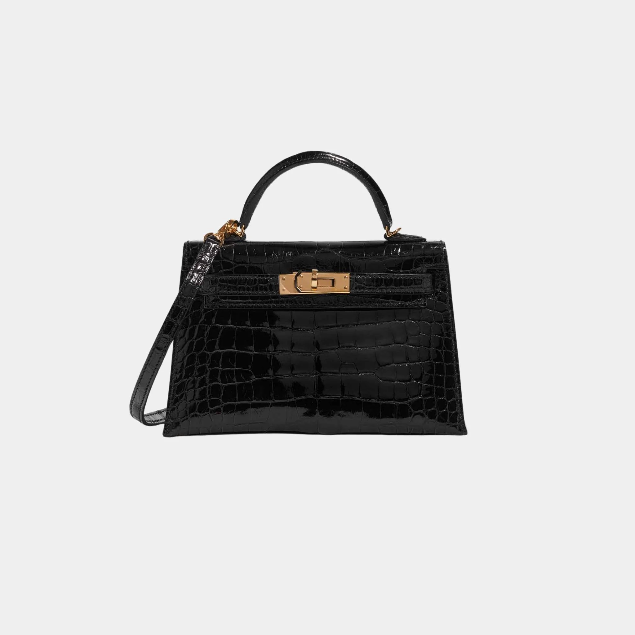 Kelly Mini II 20 Shiny Alligator Black