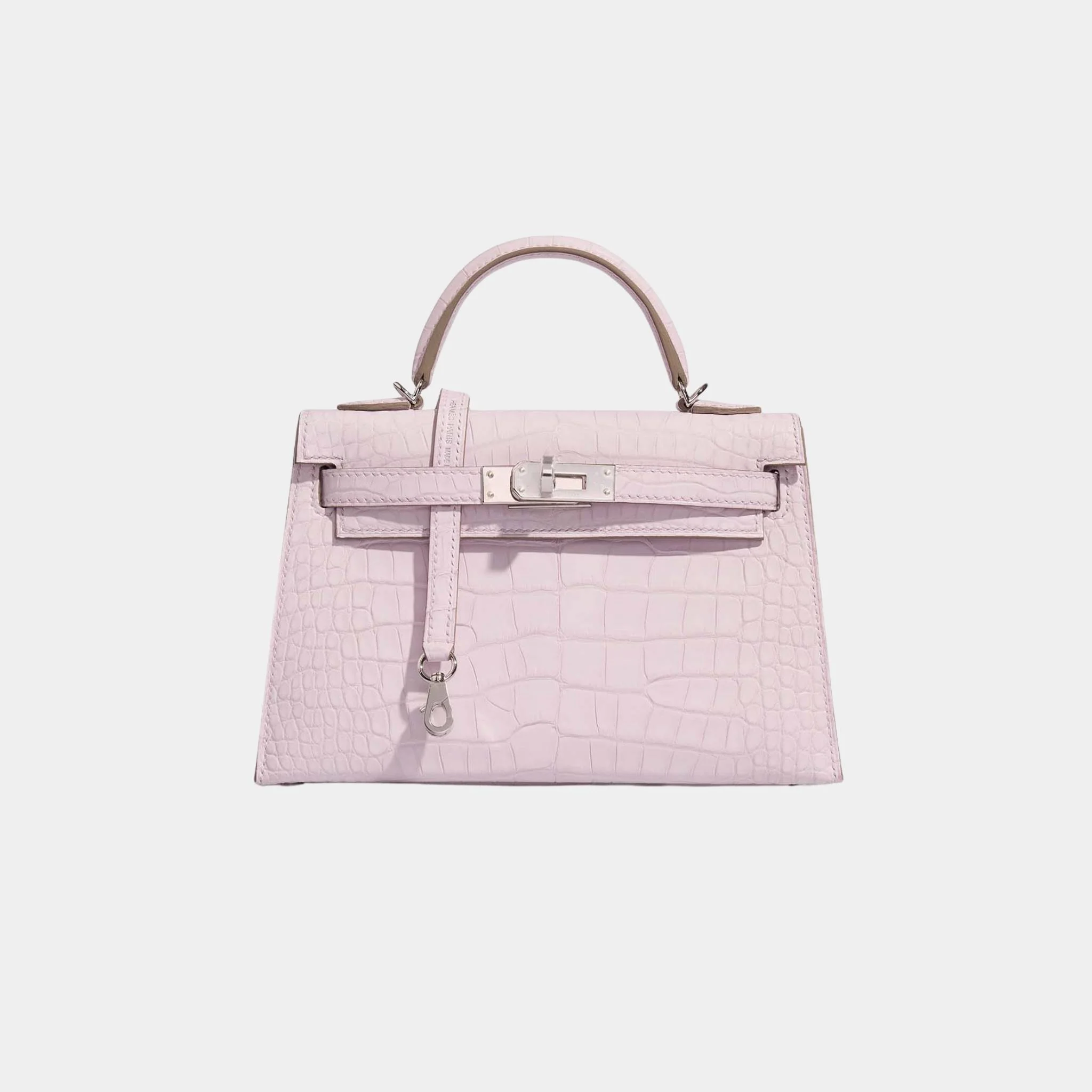 Kelly Mini Matte Alligator Borreal Mauve Pale PHW