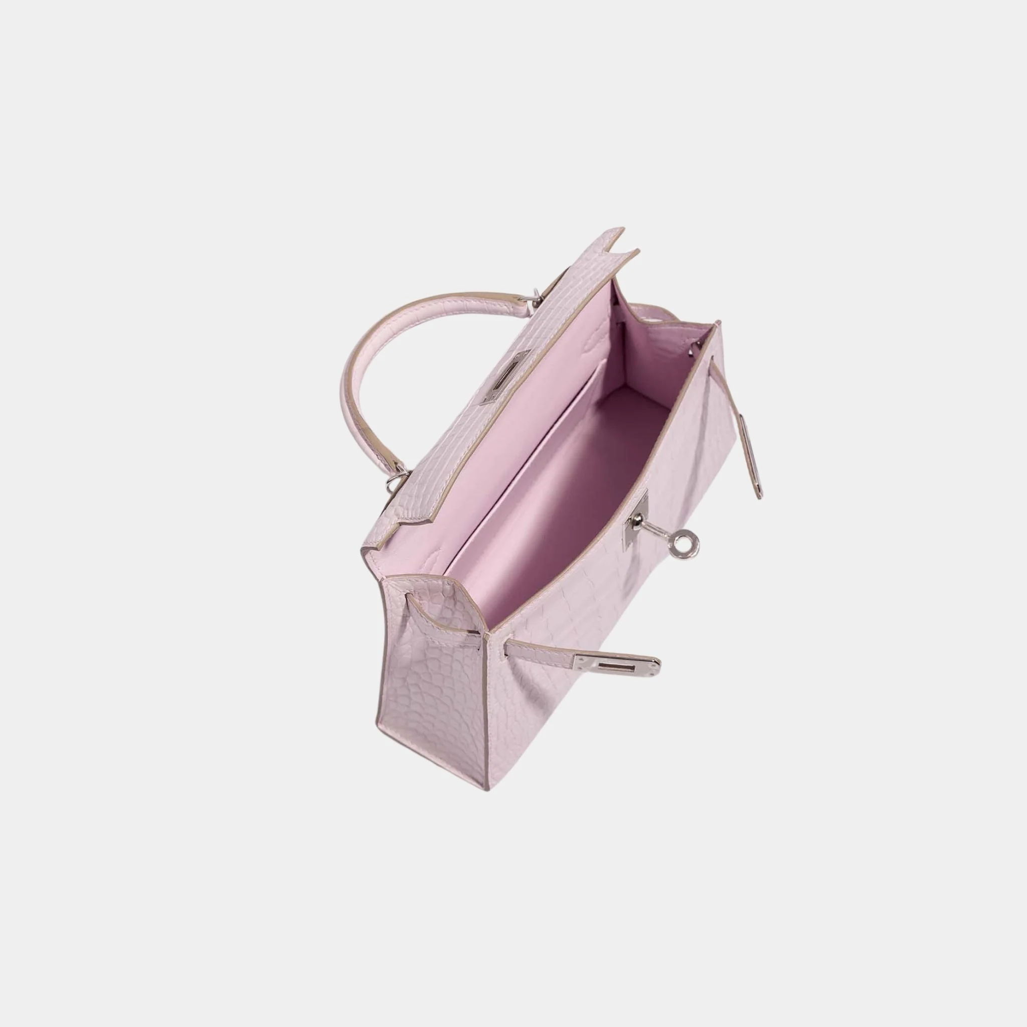Kelly Mini Matte Alligator Borreal Mauve Pale PHW - Image 2