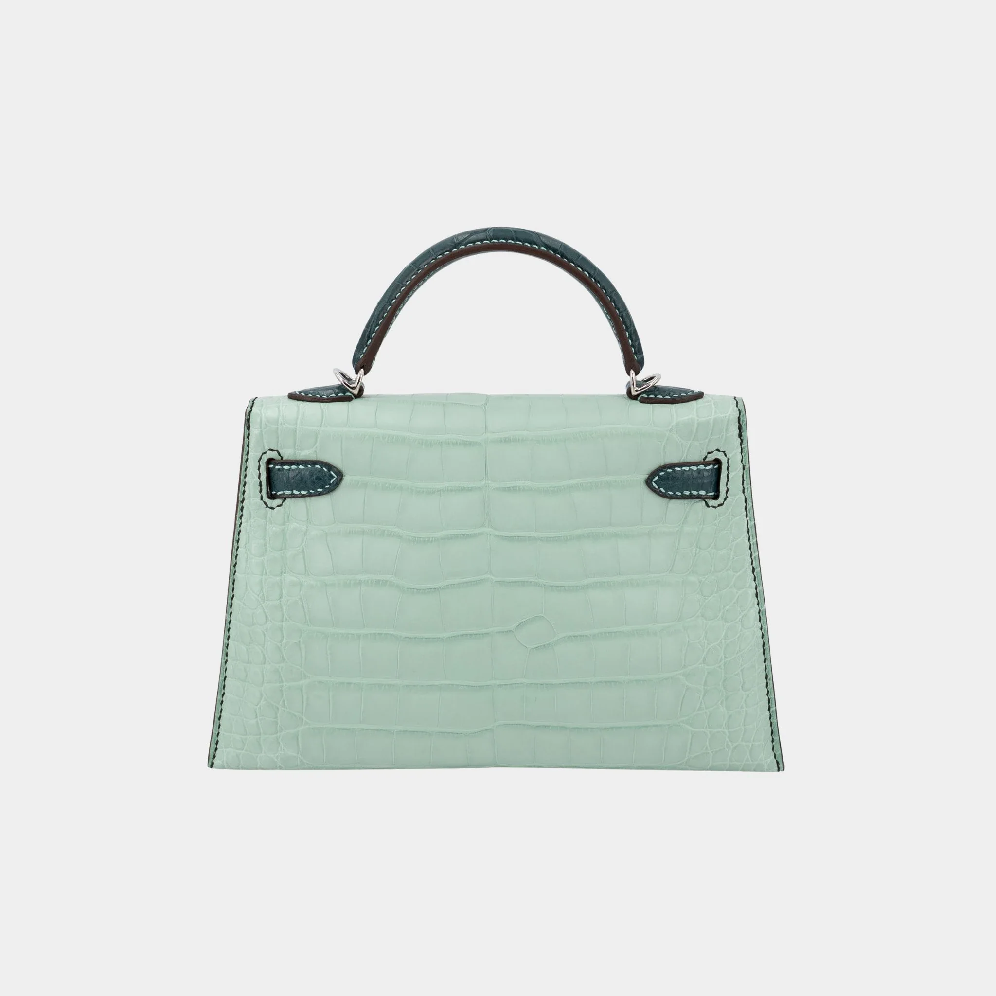 Kelly Mini Matte Alligator Vert d’Eau/Vert Cypress PHW - Image 2