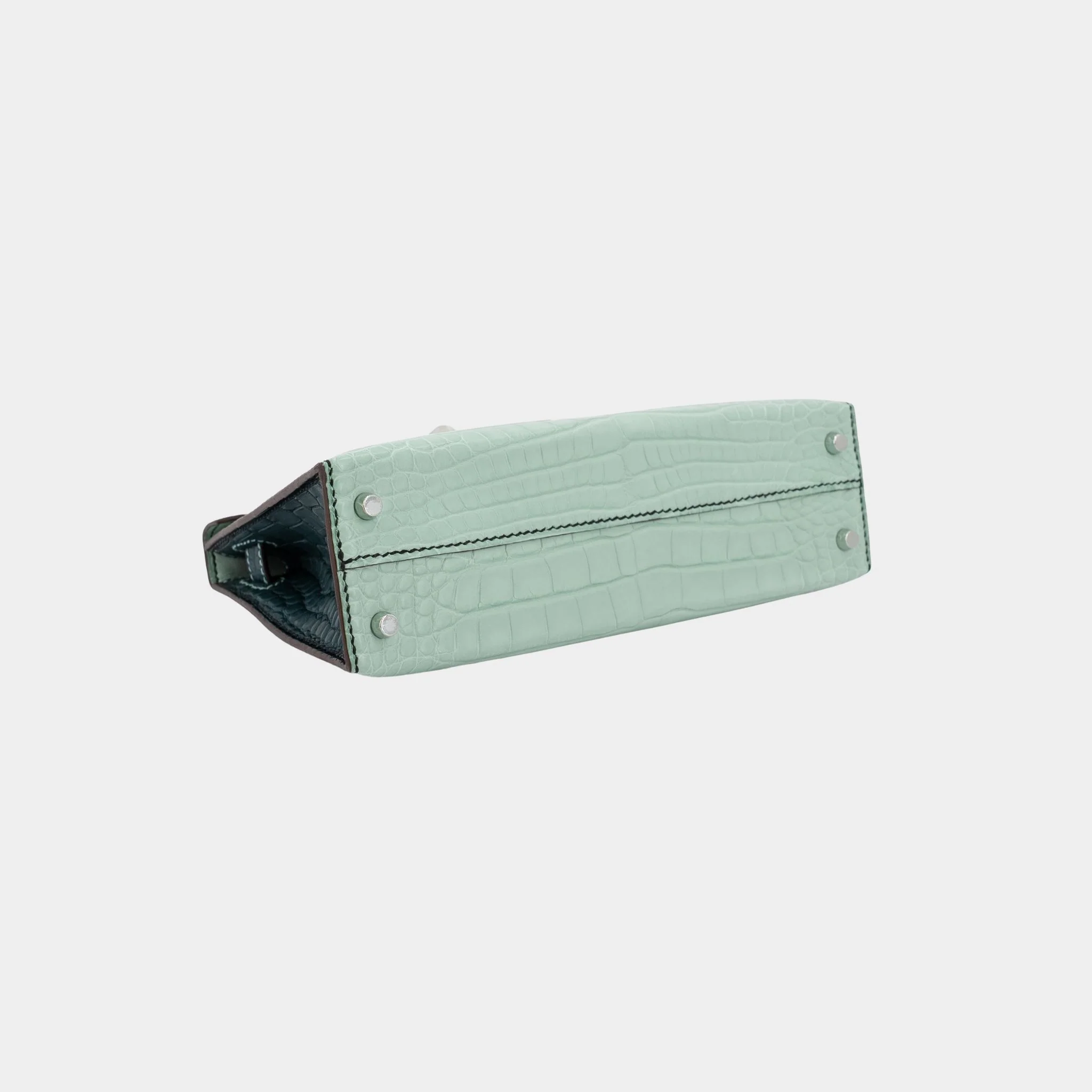 Kelly Mini Matte Alligator Vert d’Eau/Vert Cypress PHW - Image 3