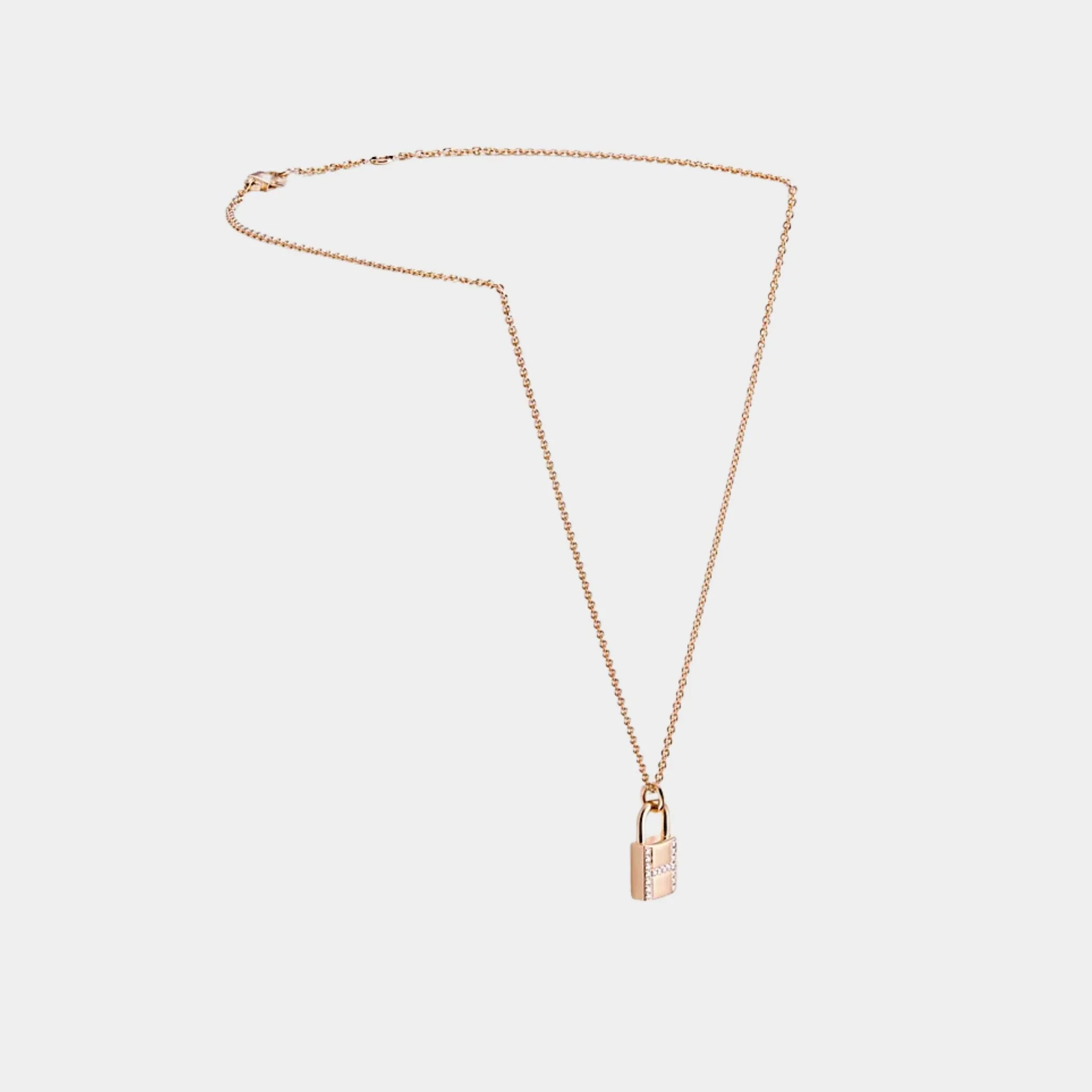 Kelly Padlock Pendant Rose Gold - Diamonds - Image 2