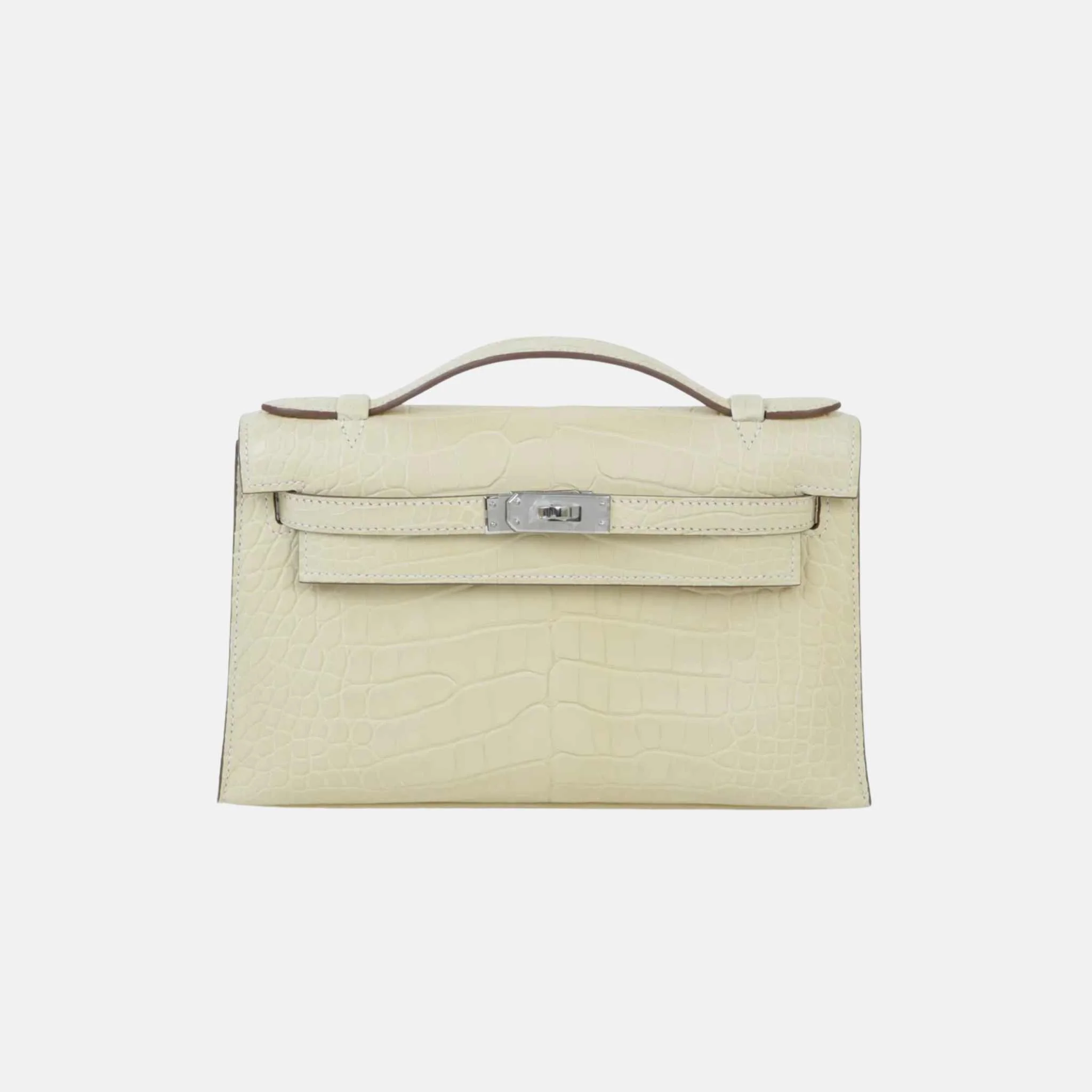 Kelly Pochette Matte Alligator Vanille PHW