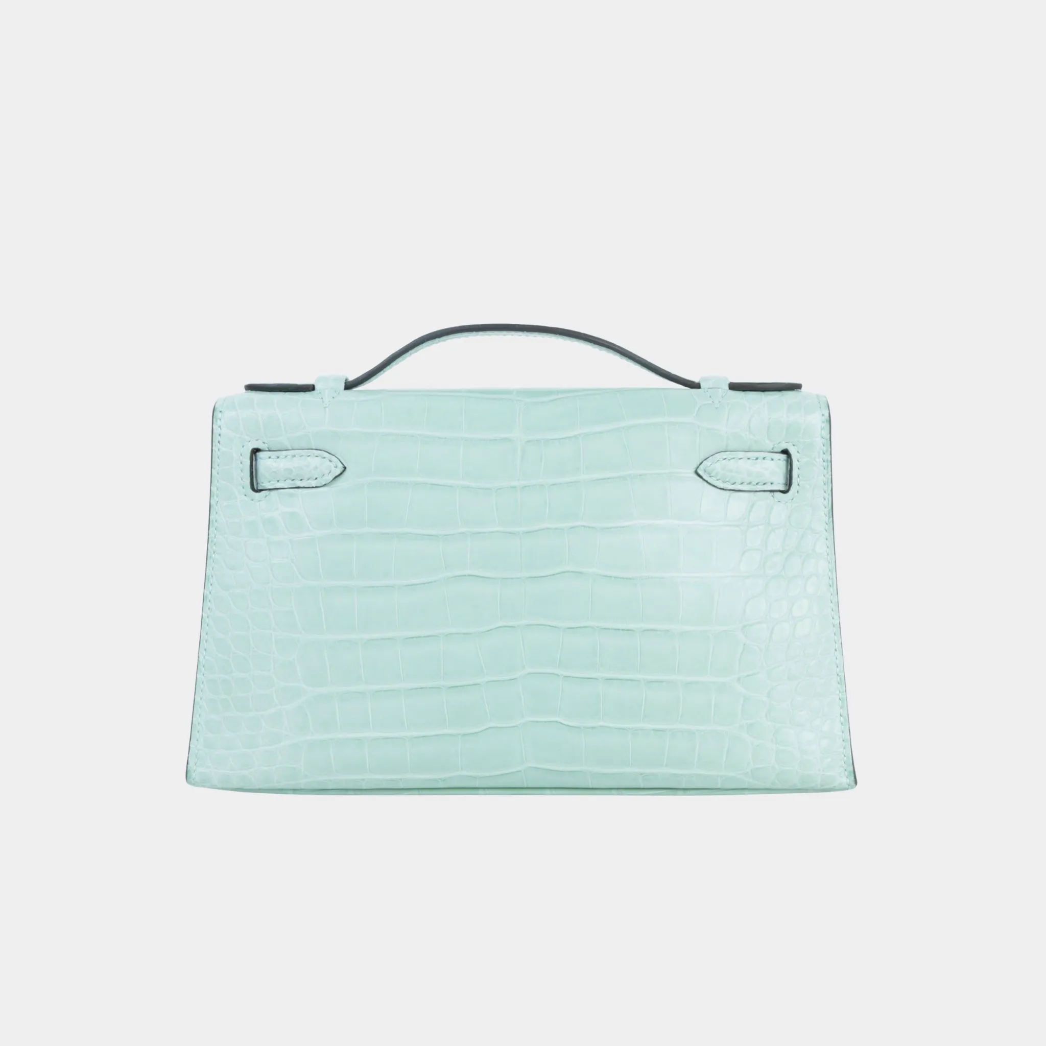 Kelly Pochette Matte Alligator Vert D’Eau GHW - Image 2