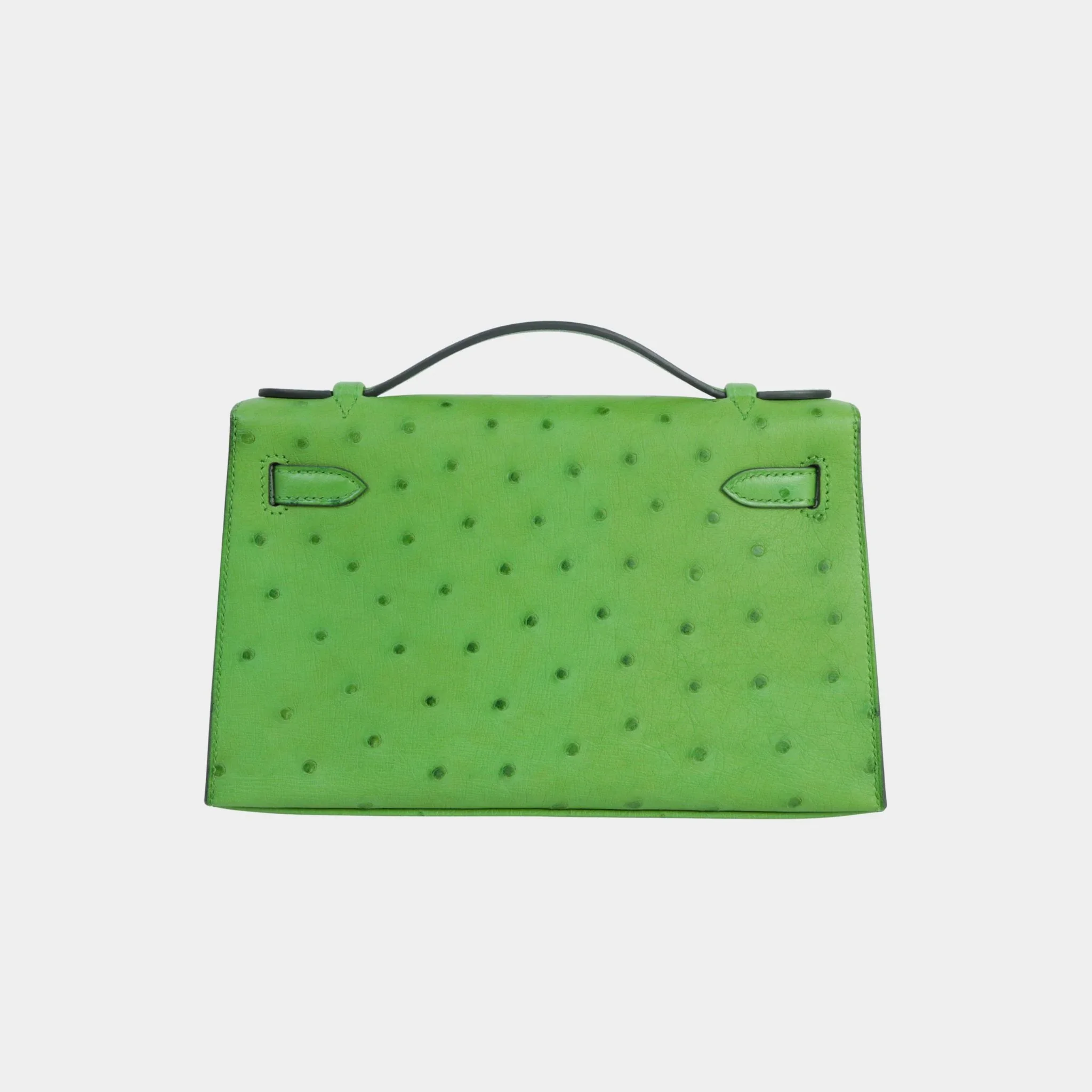 Kelly Pochette Ostrich Vert Yucca PHW - Image 2