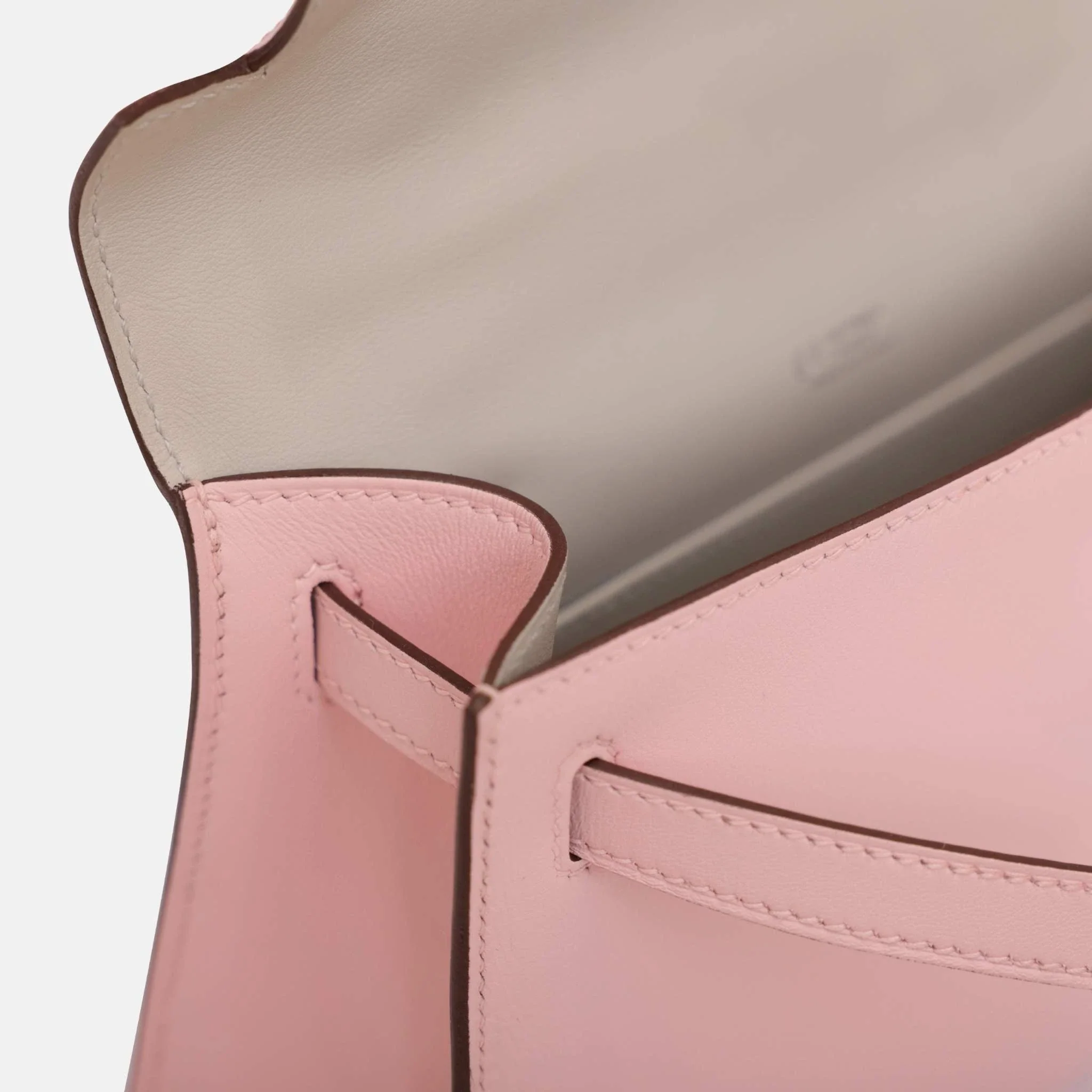 Kelly Pochette Rose Sakura and Gris Pearl Swift PHW - Image 3