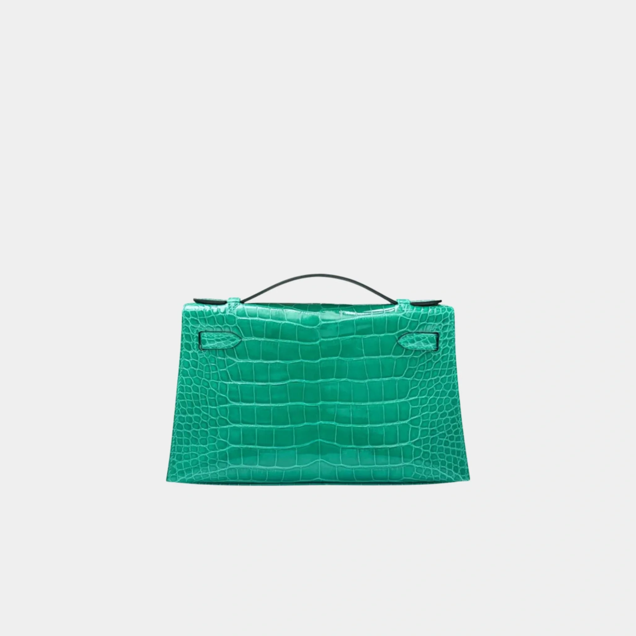 Kelly Pochette Shiny Crocodile Vert Jade GHW - Image 2