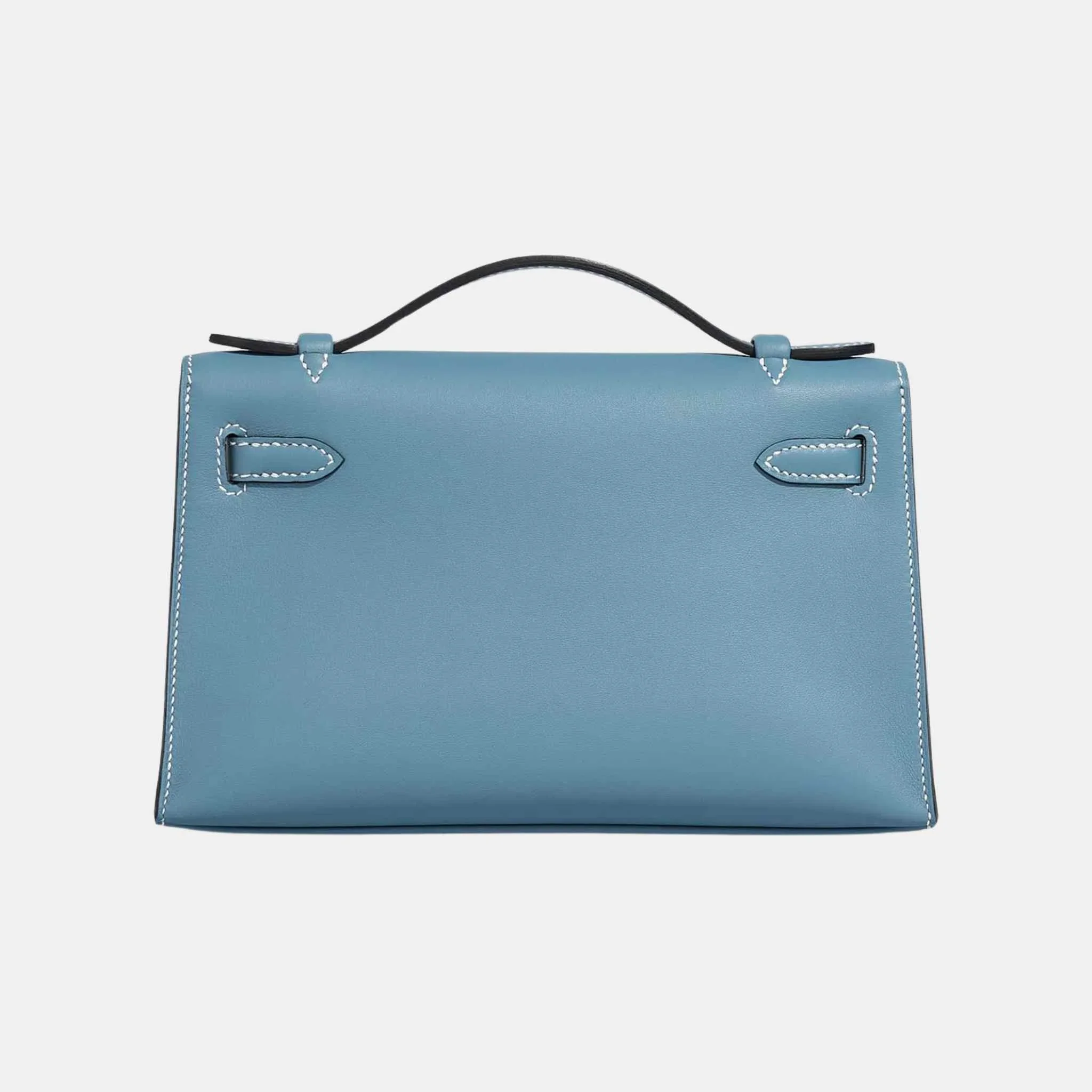 Kelly Pochette Swift Bleu Jean GHW - Image 2
