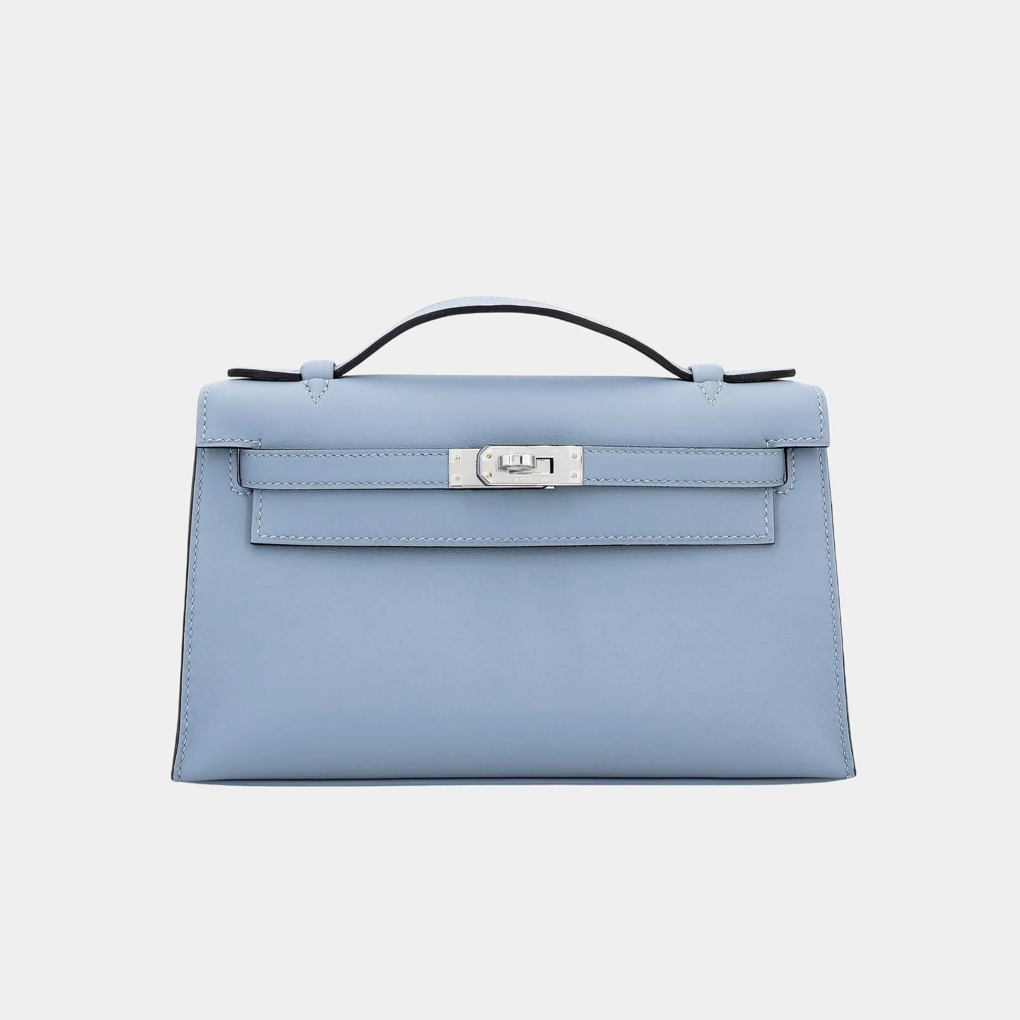Kelly Pochette Swift Bleu Lin PHW