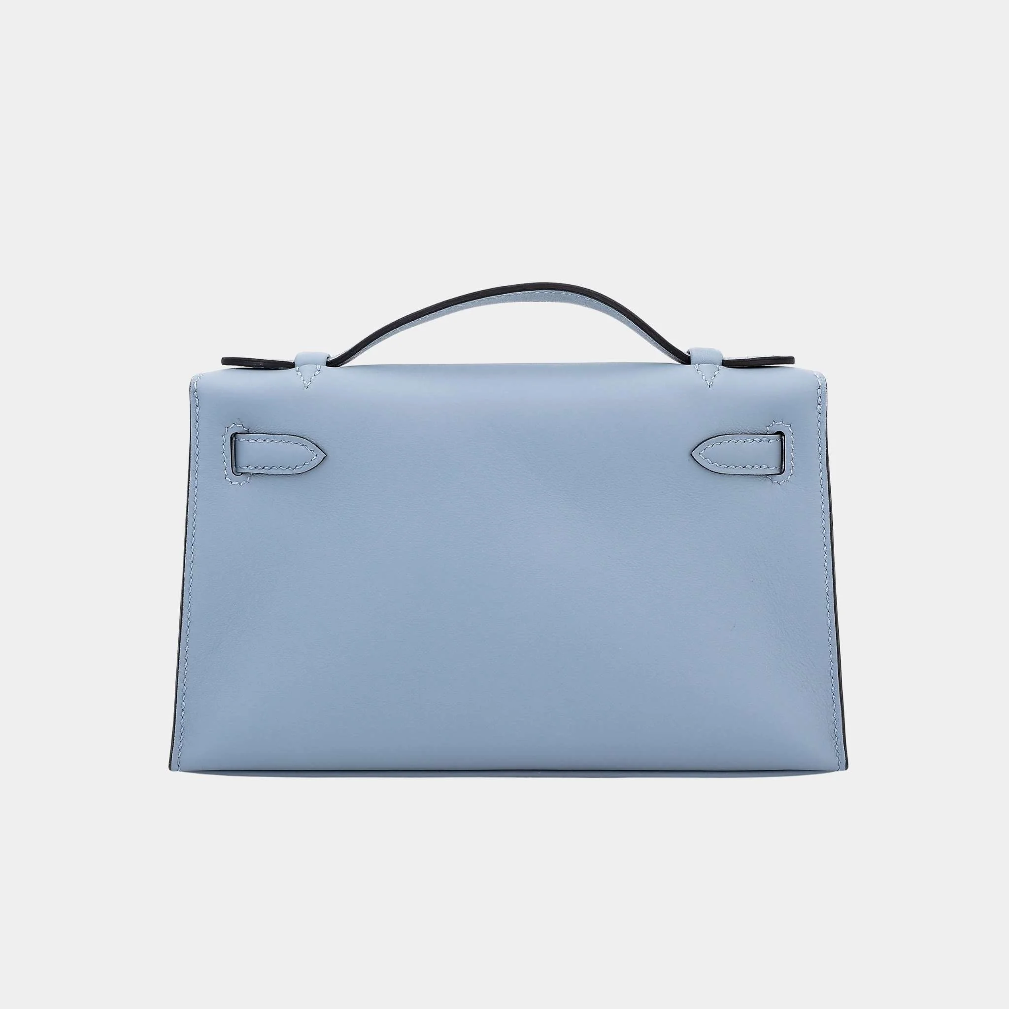 Kelly Pochette Swift Bleu Lin PHW - Image 2