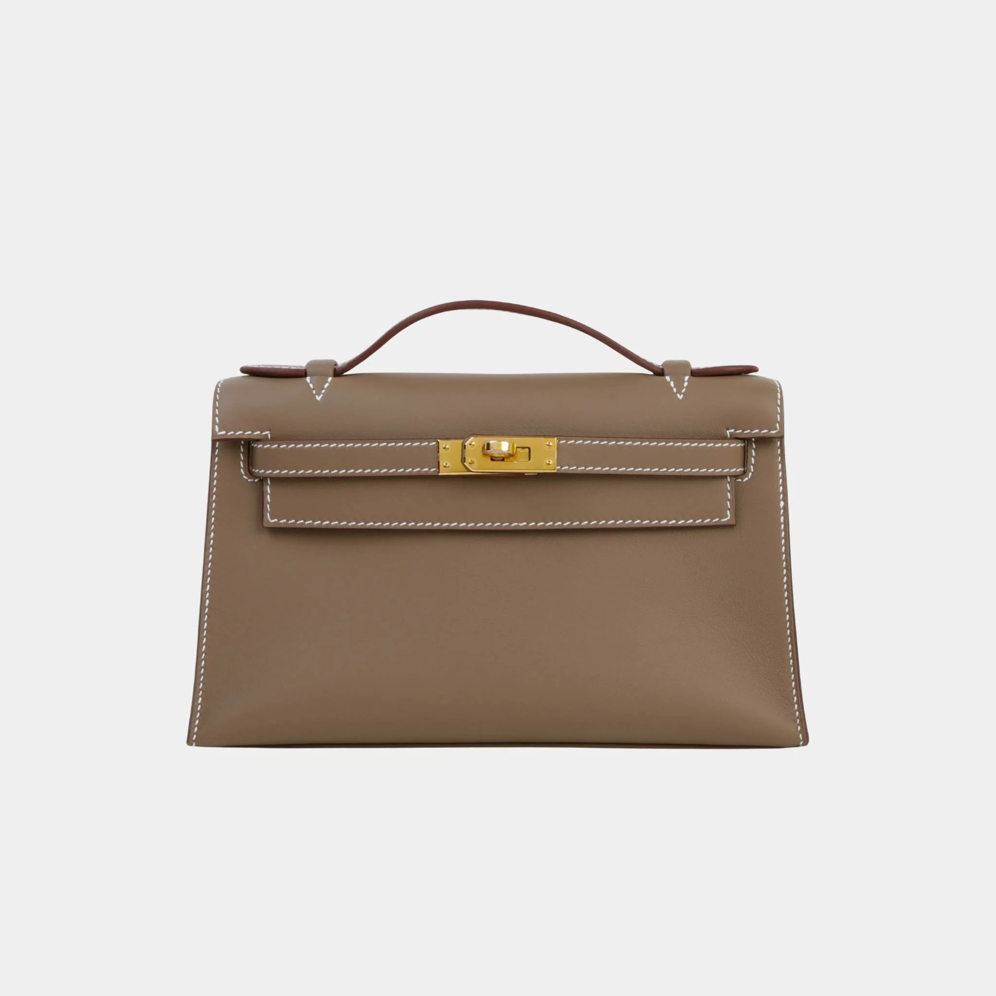 Kelly Pochette Swift Etoupe GHW