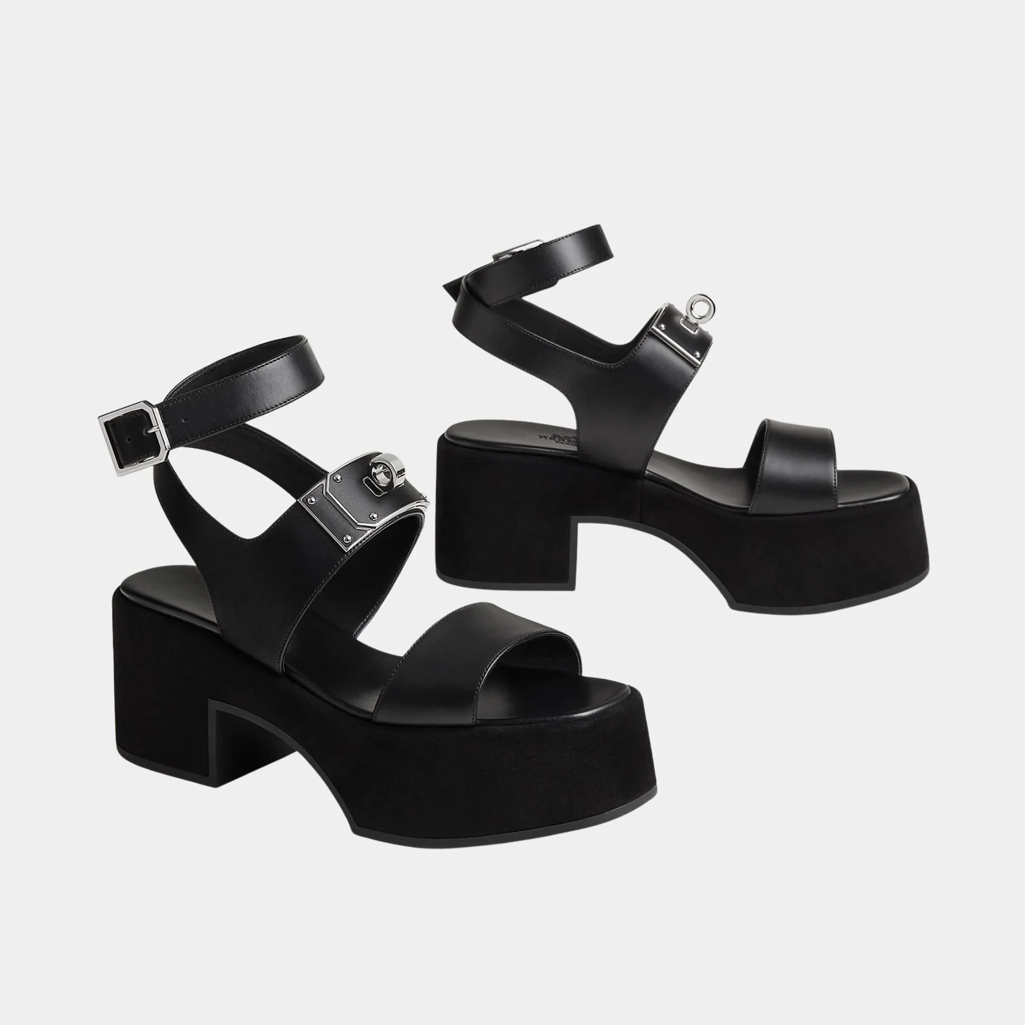 Lola 35 Heeled Sandals in Calfskin and Suede