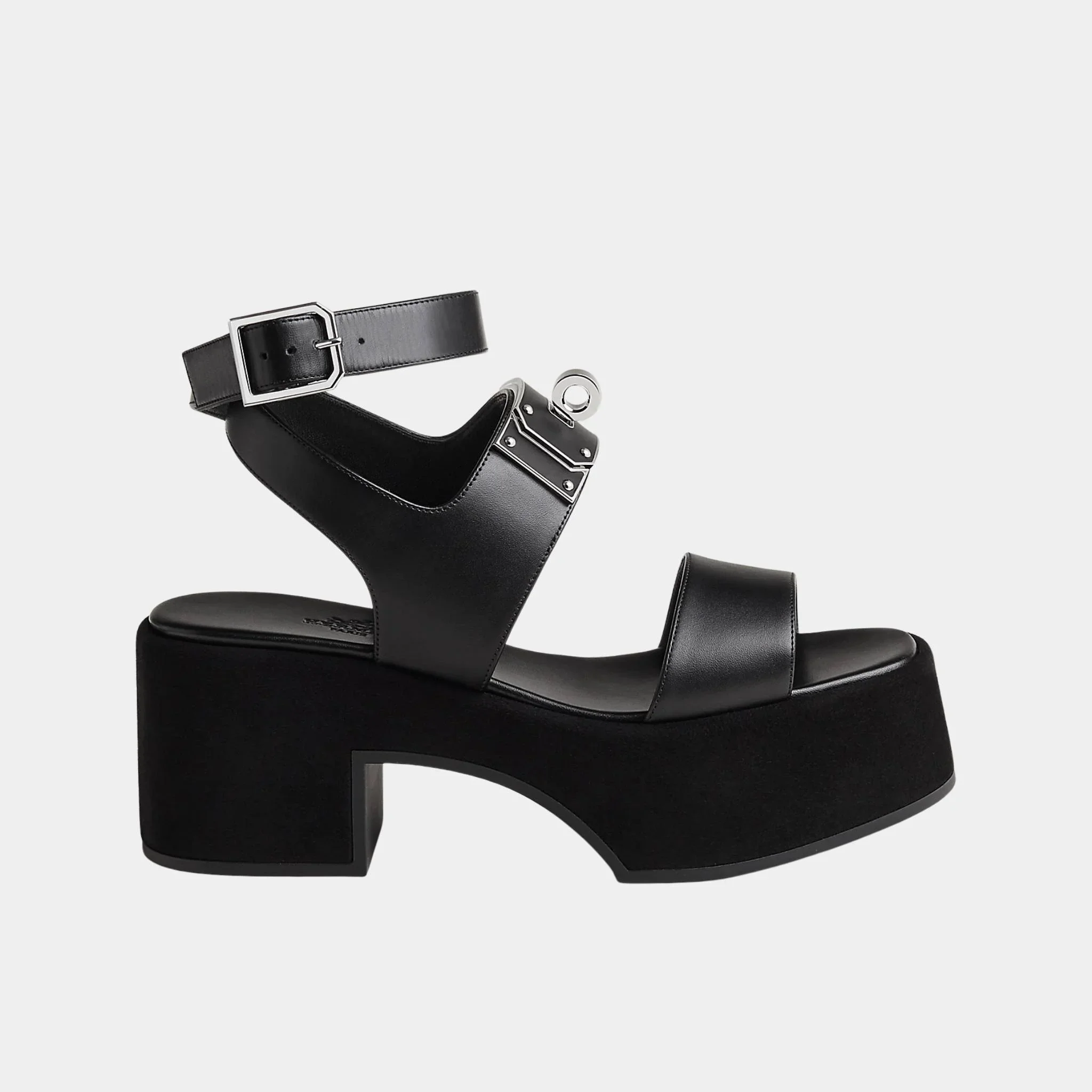 Lola 35 Heeled Sandals in Calfskin and Suede - Image 2