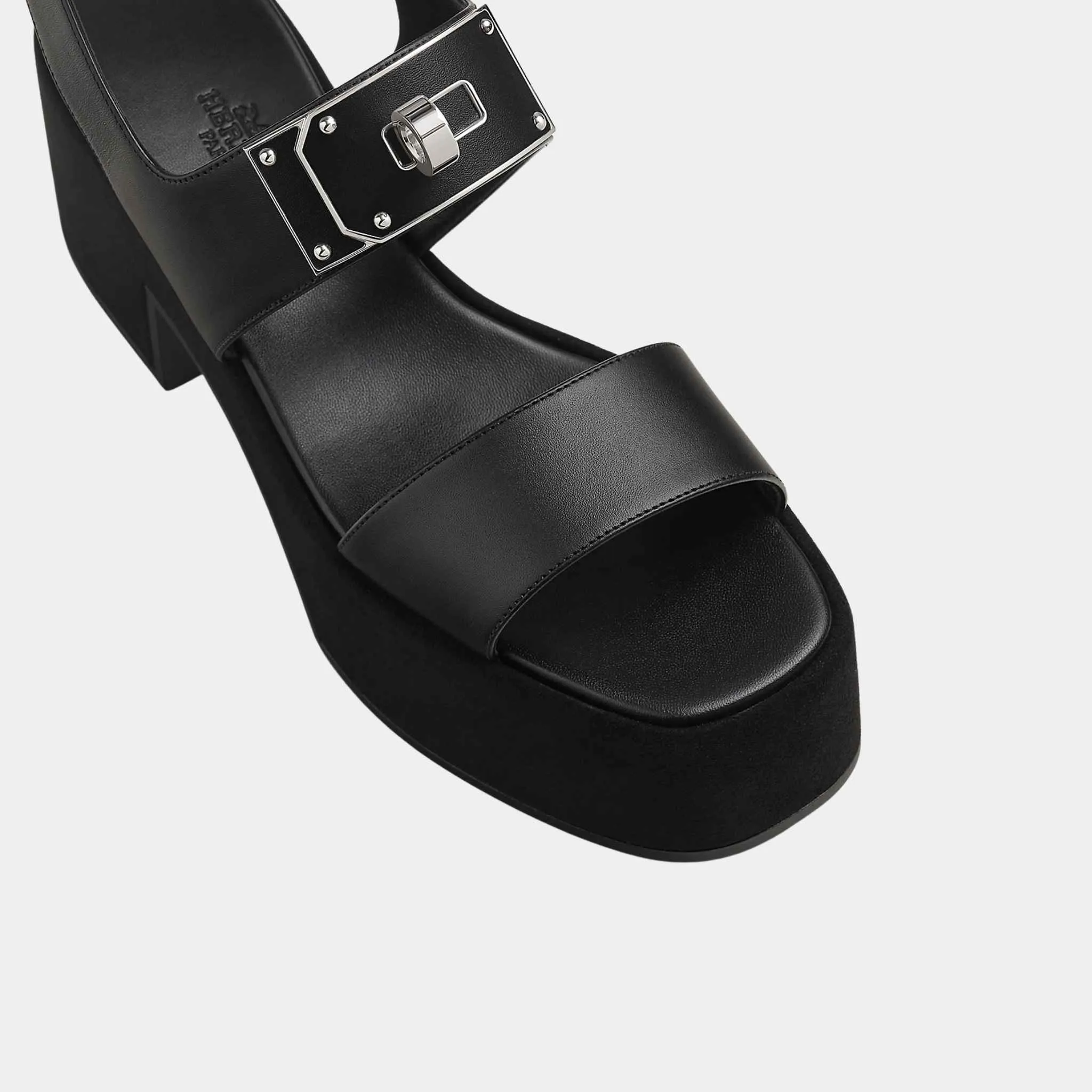 Lola 35 Heeled Sandals in Calfskin and Suede - Image 3