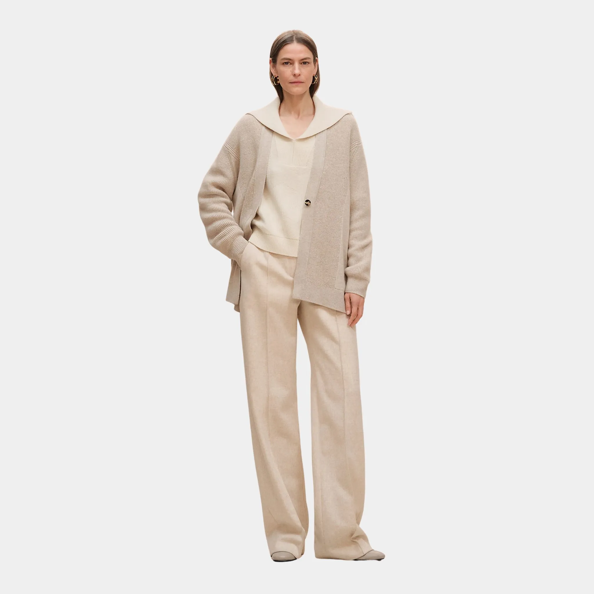 Long Cardigan in Plain Scottish Cashmere