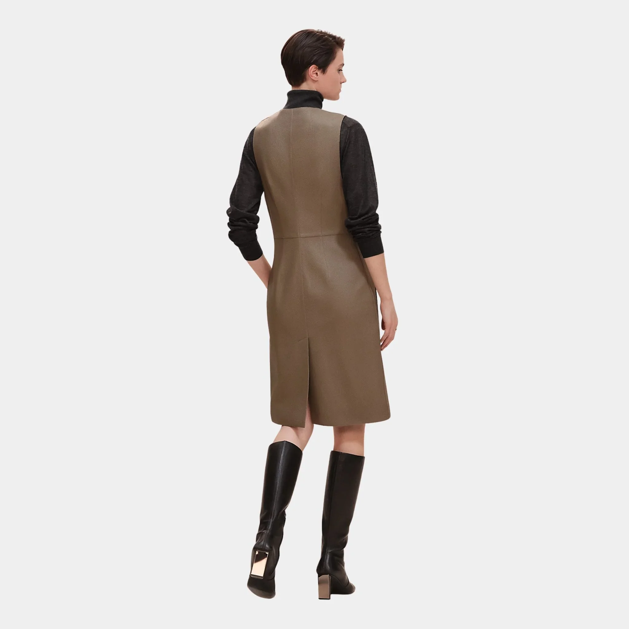 Long Vest in Washed Deerskin - Image 2