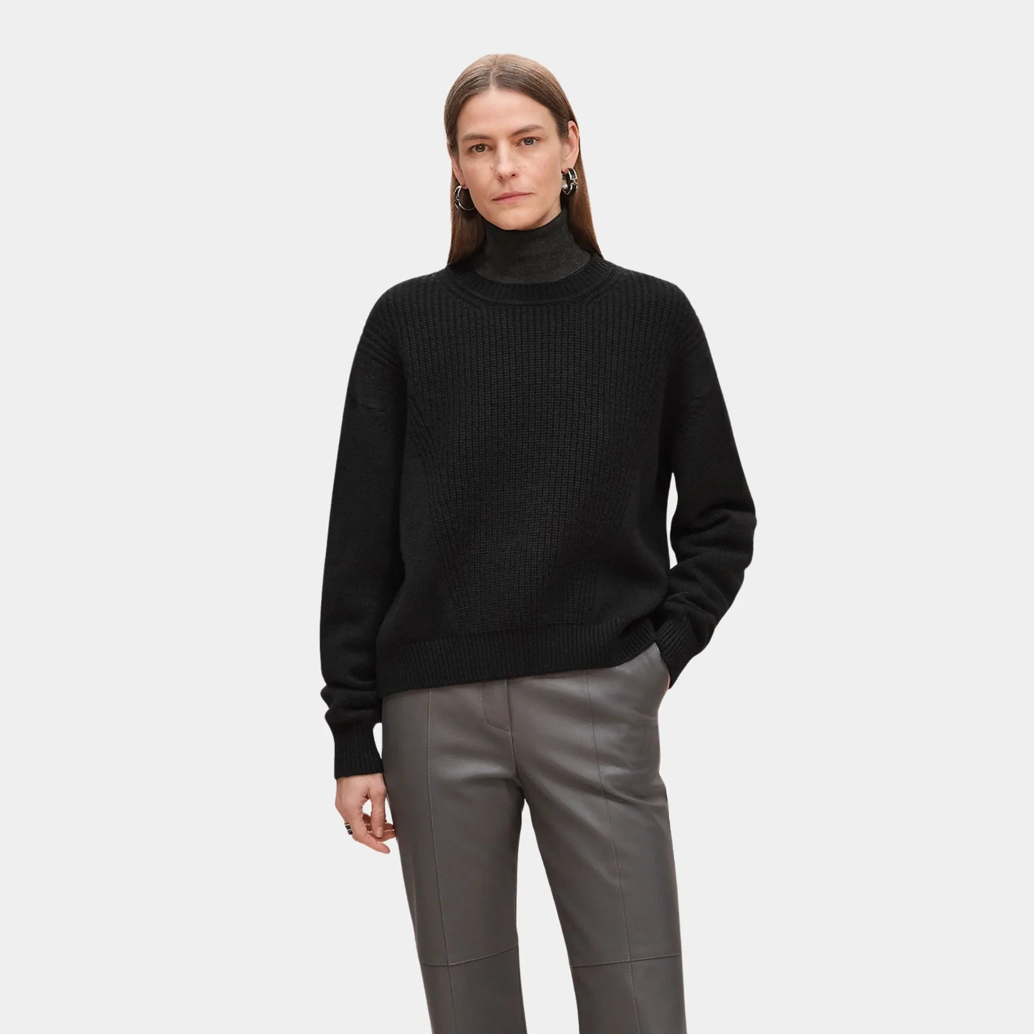 Long-sleeve Sweater in Plain Scottish Cashmere