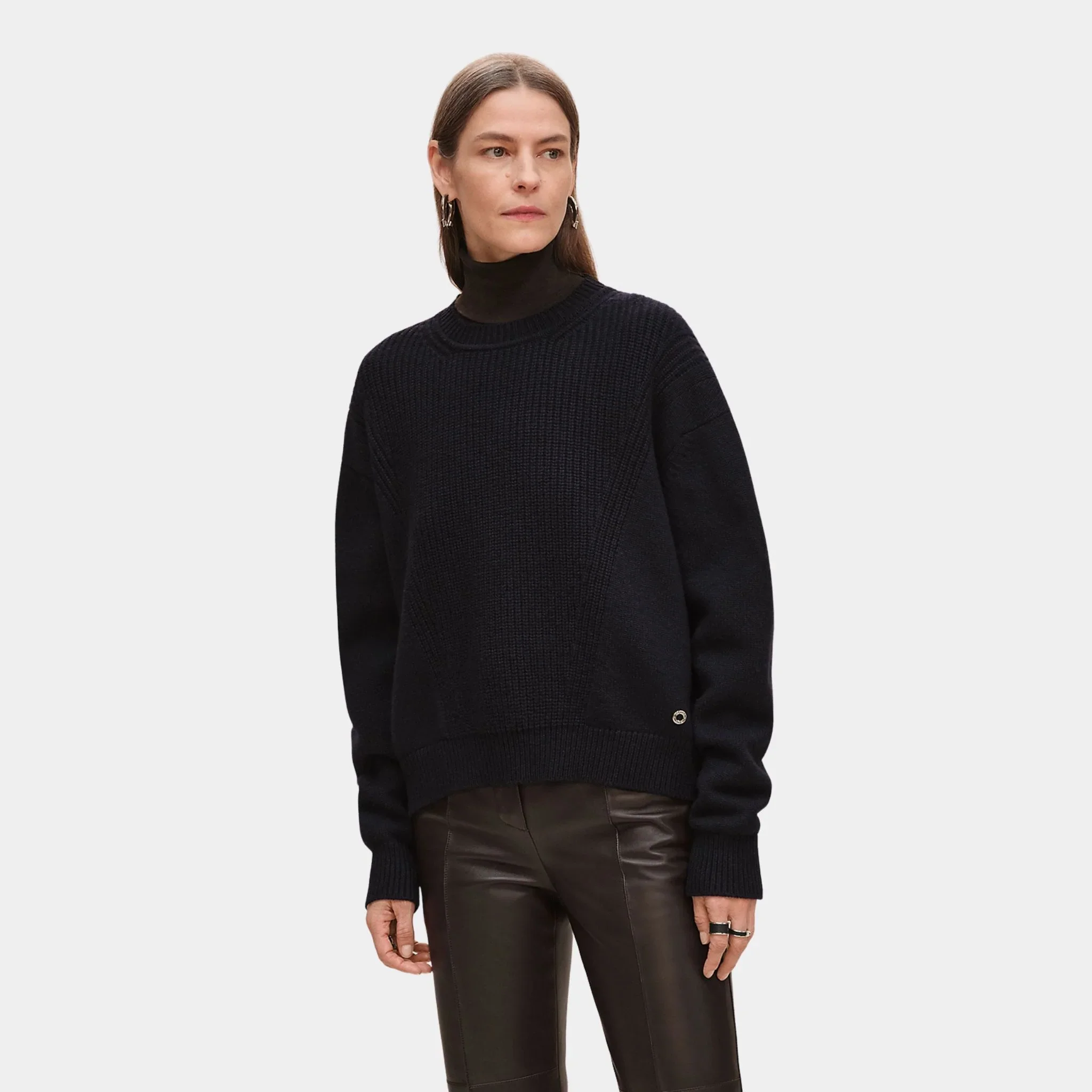 Long-sleeve Sweater in Plain Scottish Cashmere - Image 3