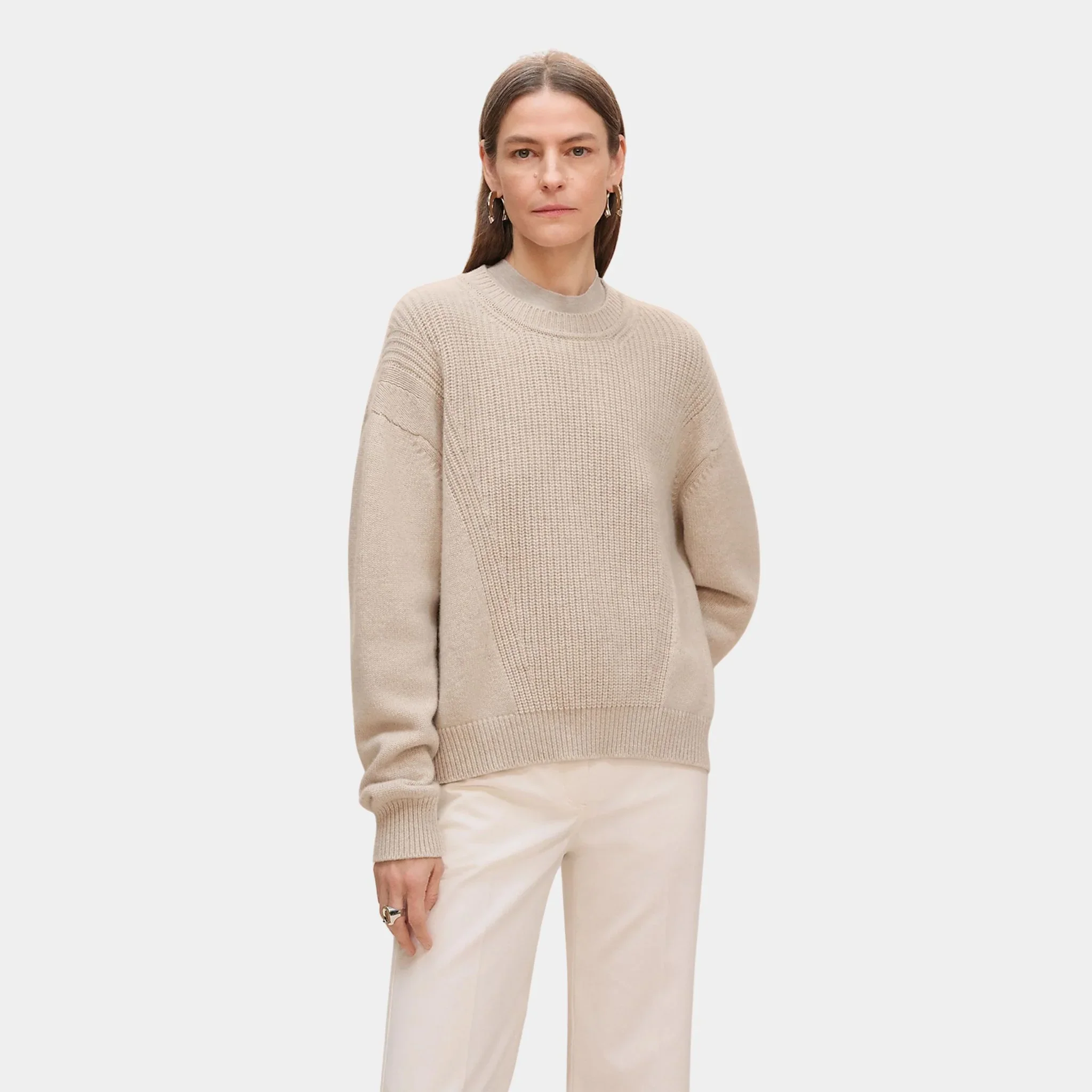 Long-sleeve Sweater in Plain Scottish Cashmere - Image 7