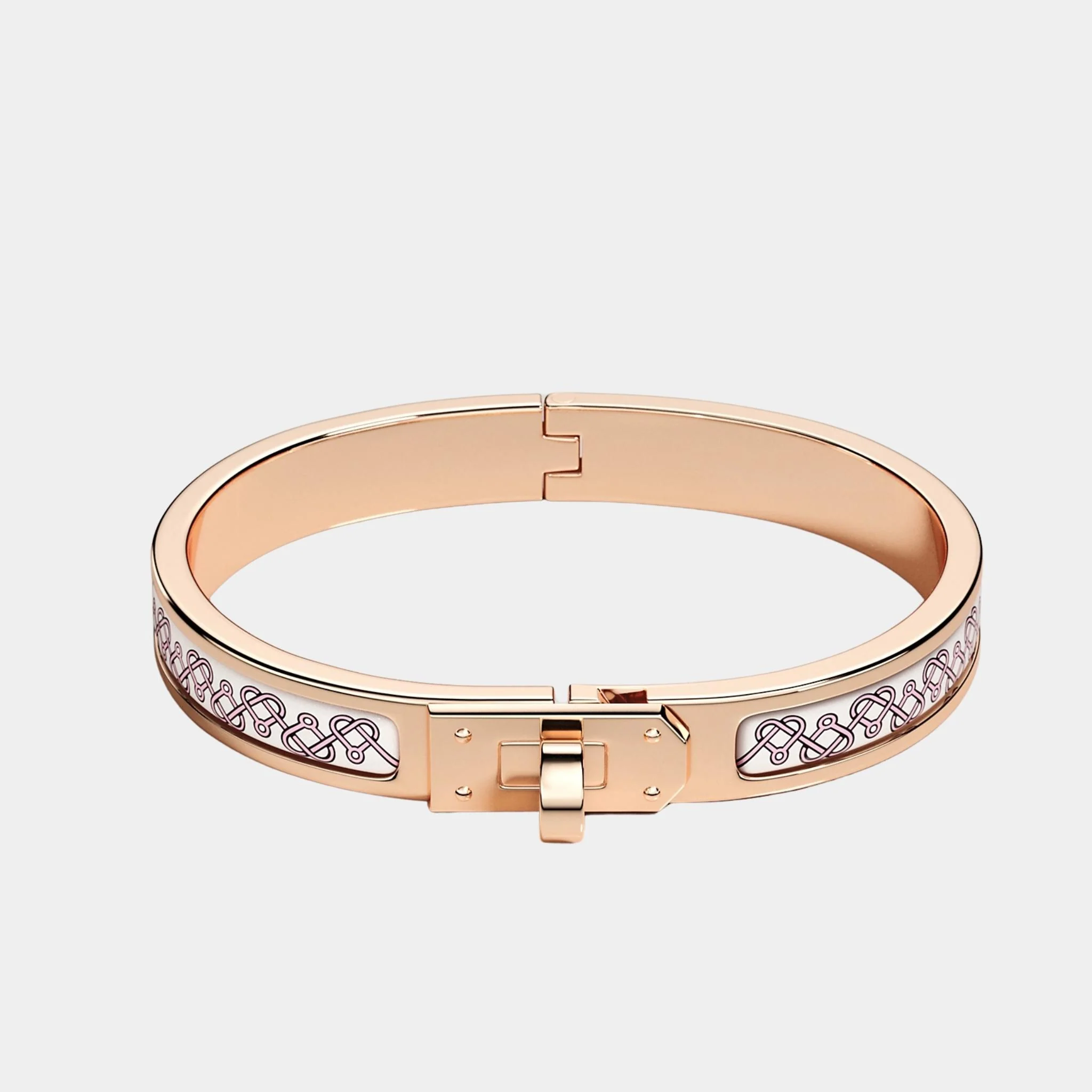 Mini Clic Kelly Petits Coeurs Bracelet Rose Gold Plated