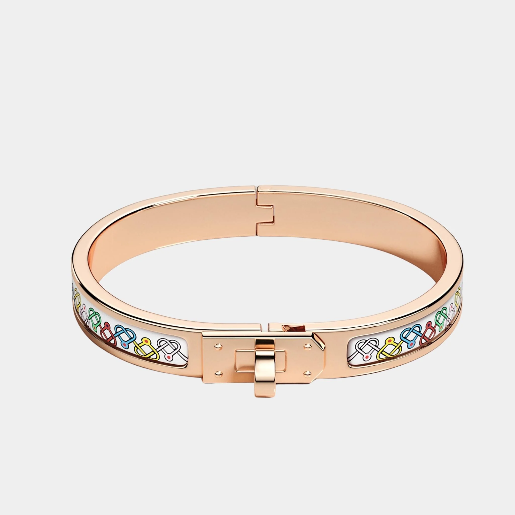 Mini Clic Kelly Petits Coeurs Bracelet Rose Gold Plated - Image 2