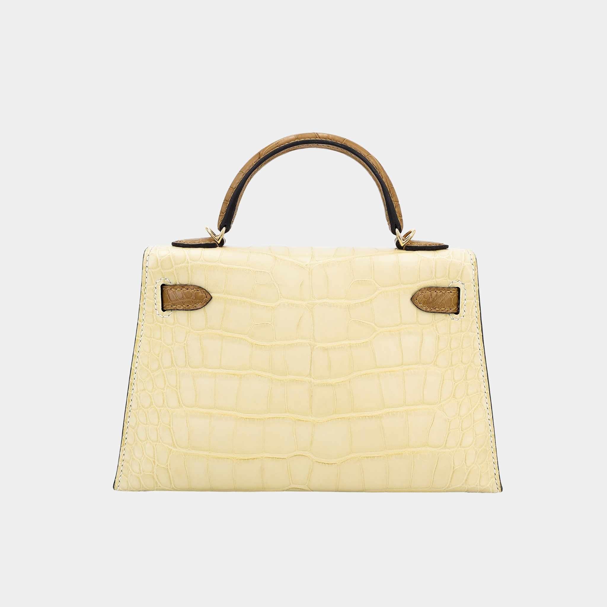 Mini Kelly II HSS Matte Alligator Vanille/Kraft GHW - Image 2