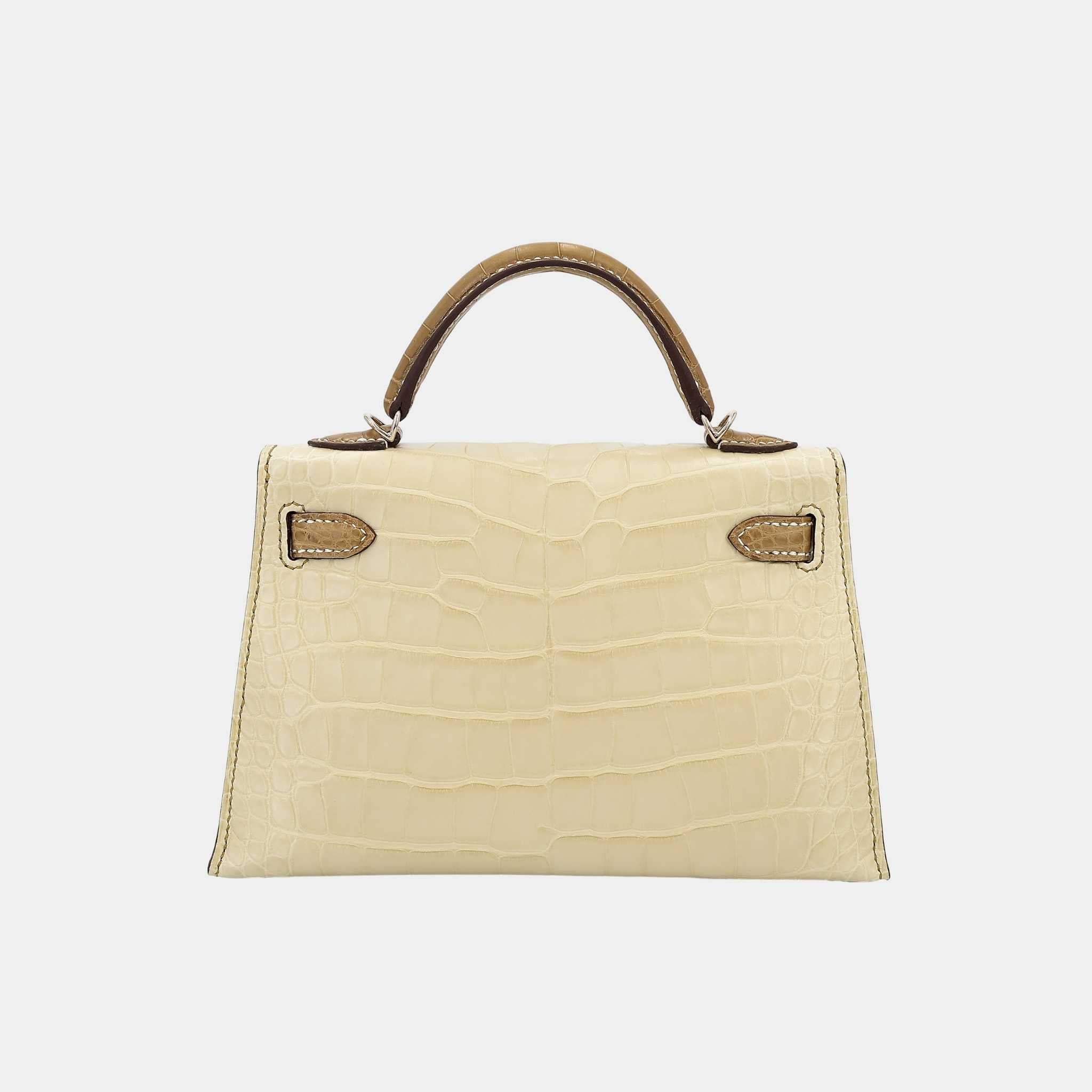 Mini Kelly II HSS Matte Alligator Vanille/Kraft PBHW - Image 2