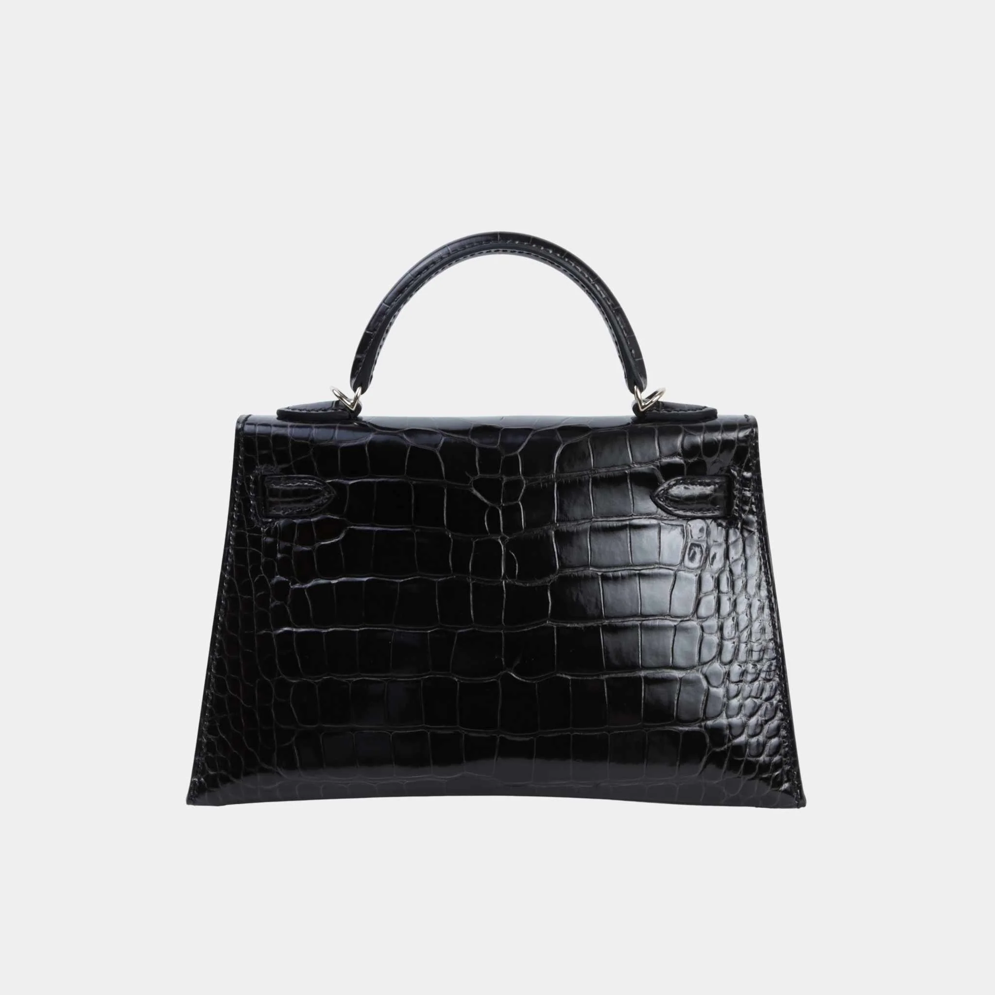 Mini Kelly II Shiny Alligator Graphite PBHW - Image 2