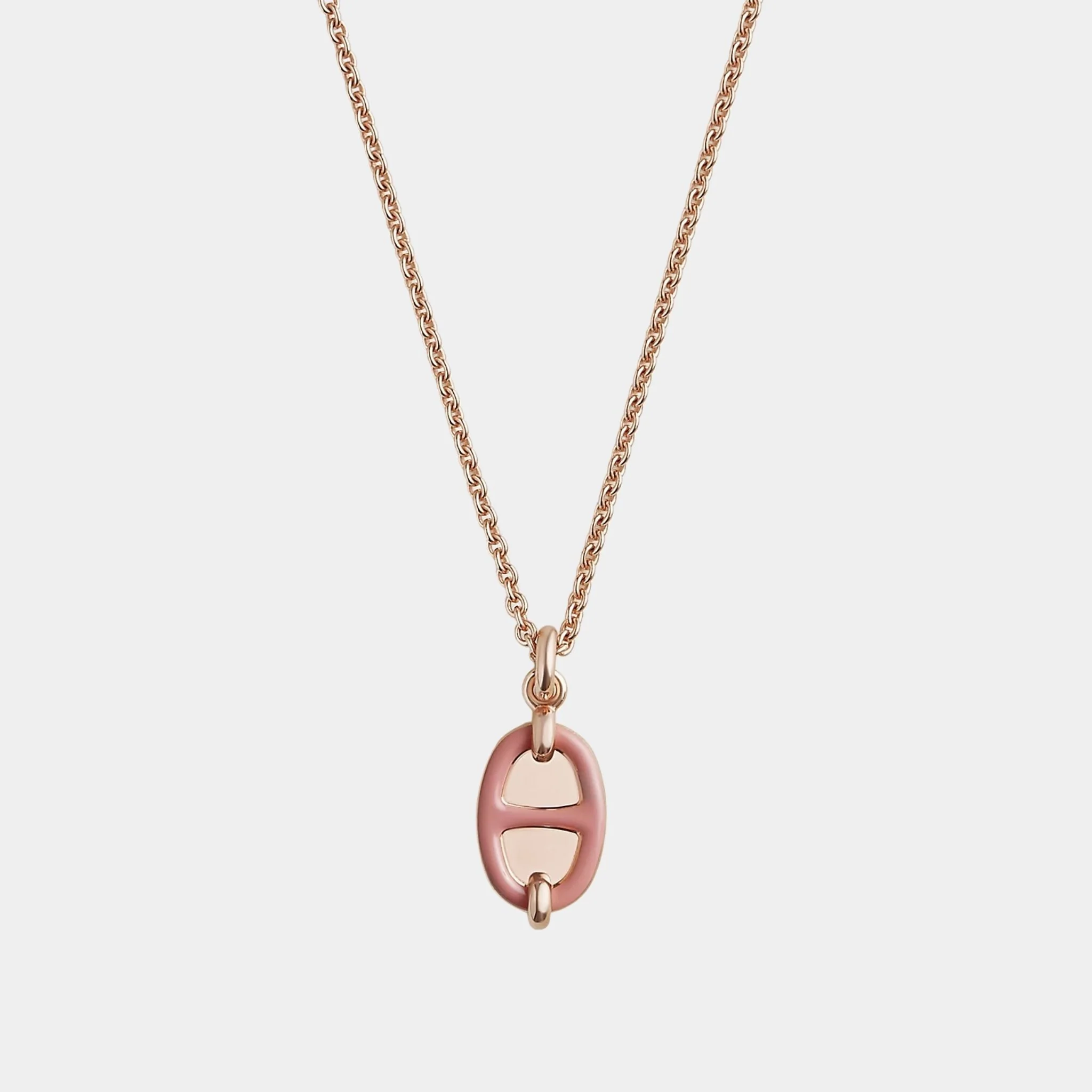 Mini Maillon Pendant Small Model Rose Gold Plated - Image 15