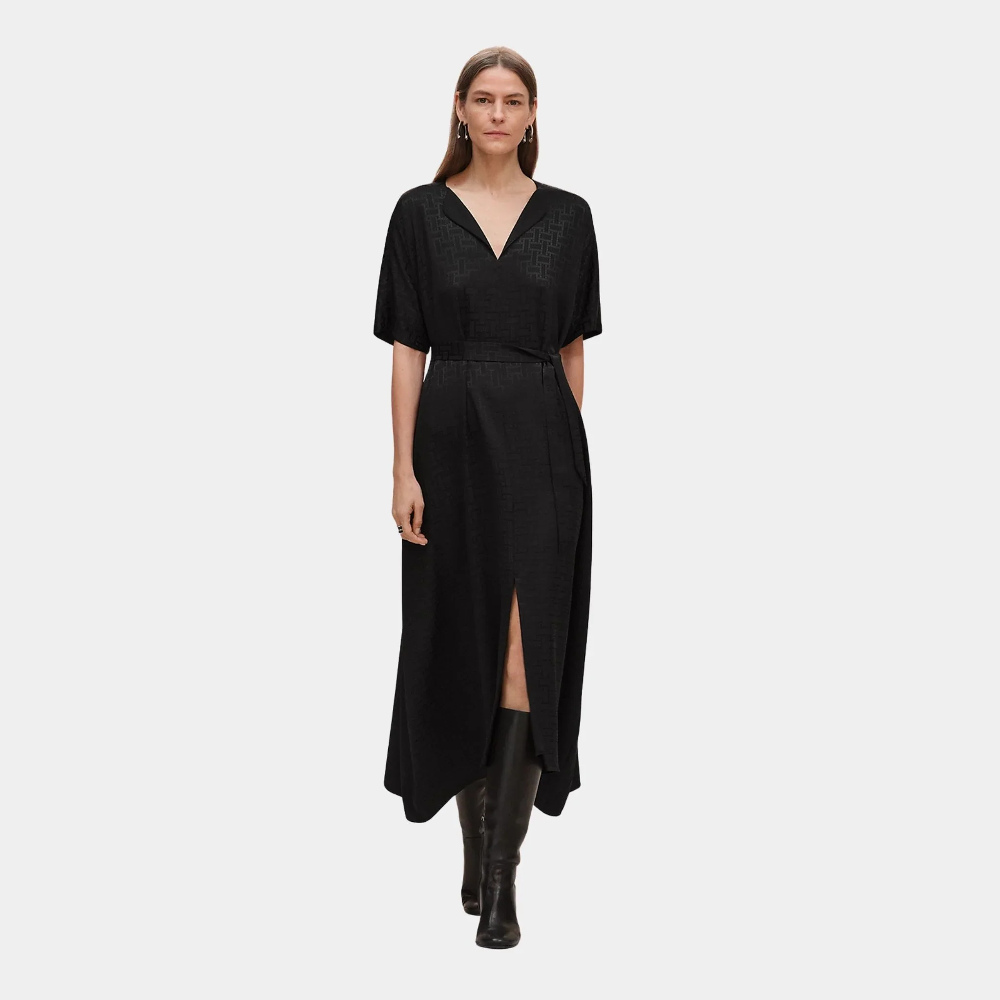Mosaique Belted Caftan in Jacquard Silk