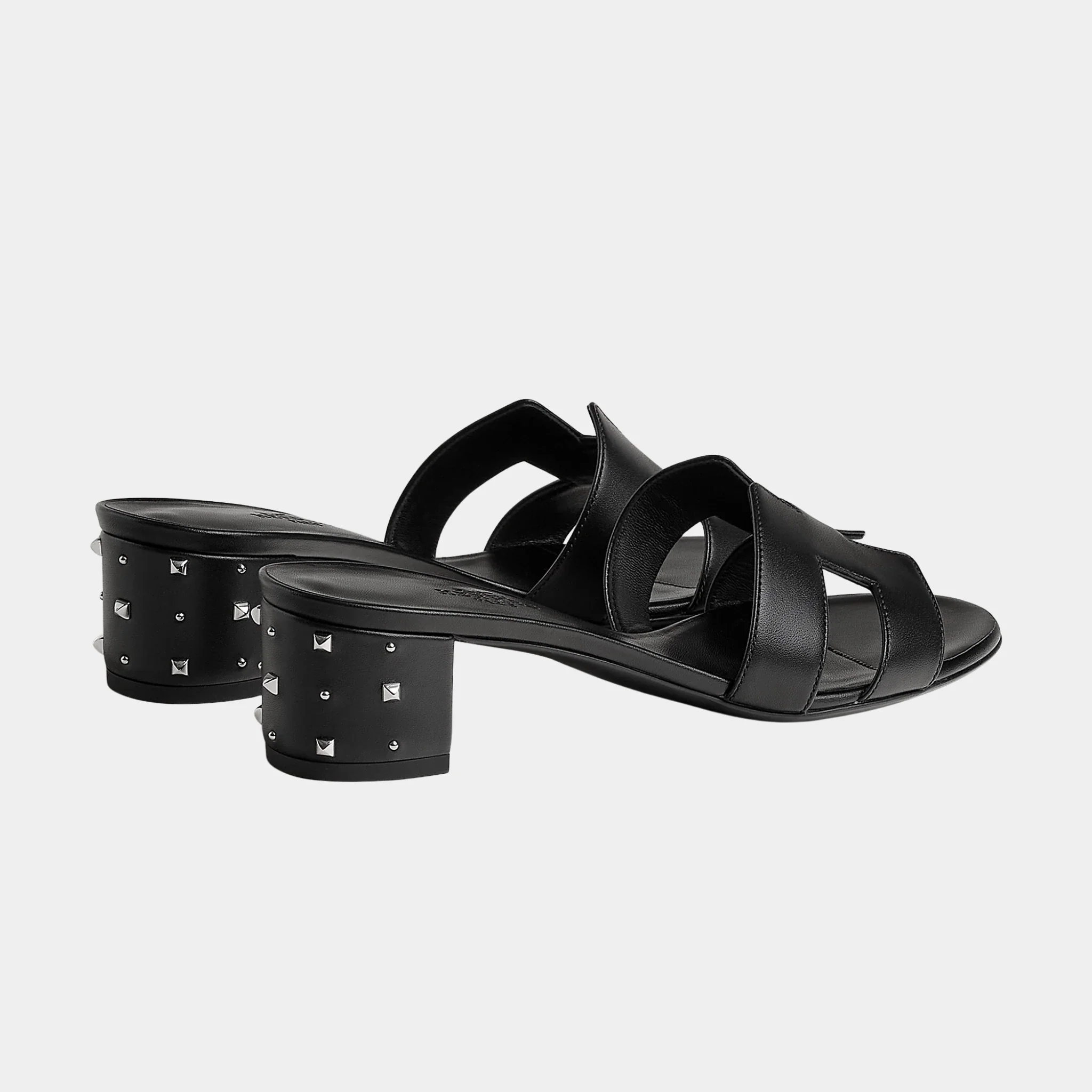 Oasis Sandal in Calfskin with Studded Heel - Image 3