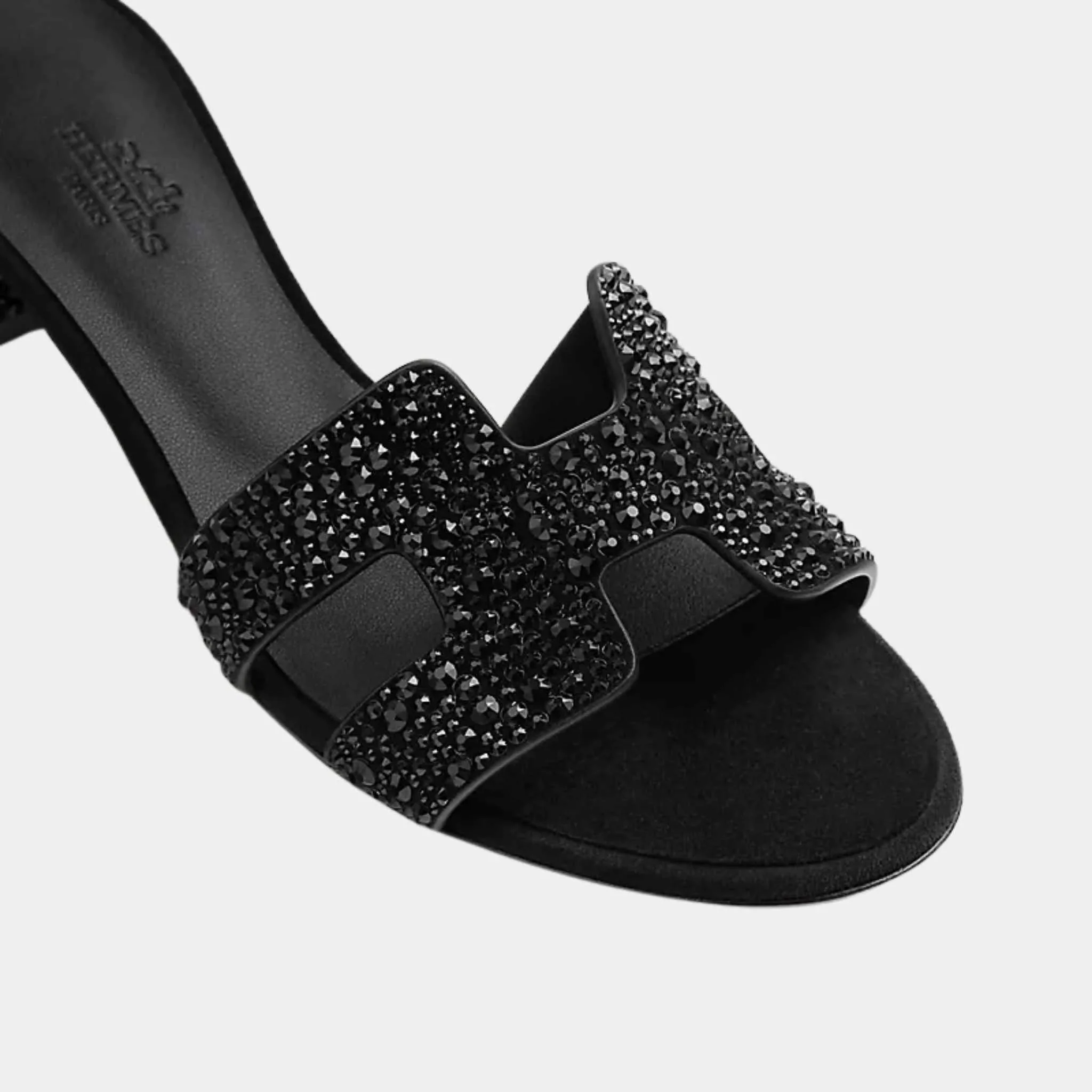 Oasis Sandals Black With Rhinestones - Image 3