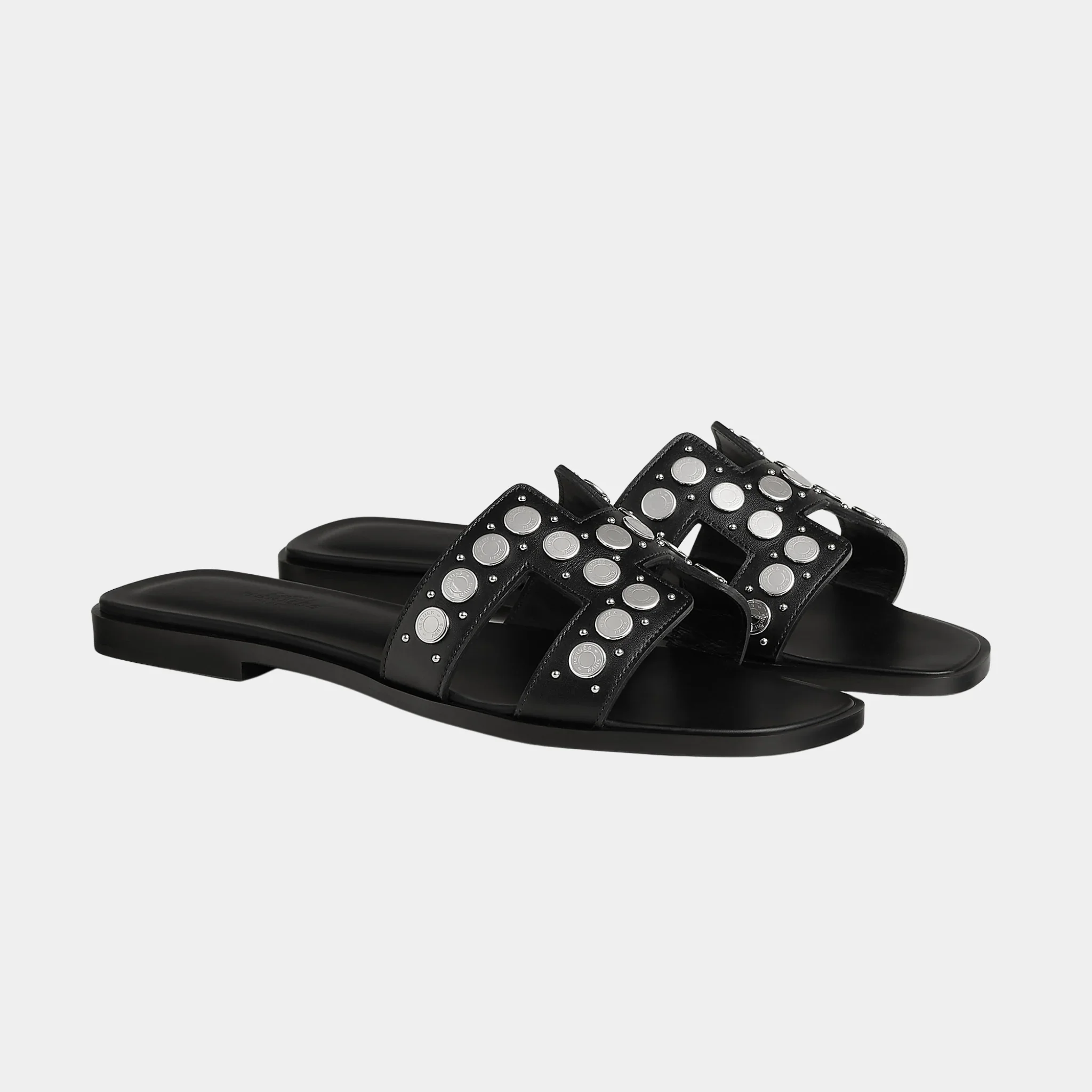 Oran Sandal in Calfskin with Clou de Selle Studs