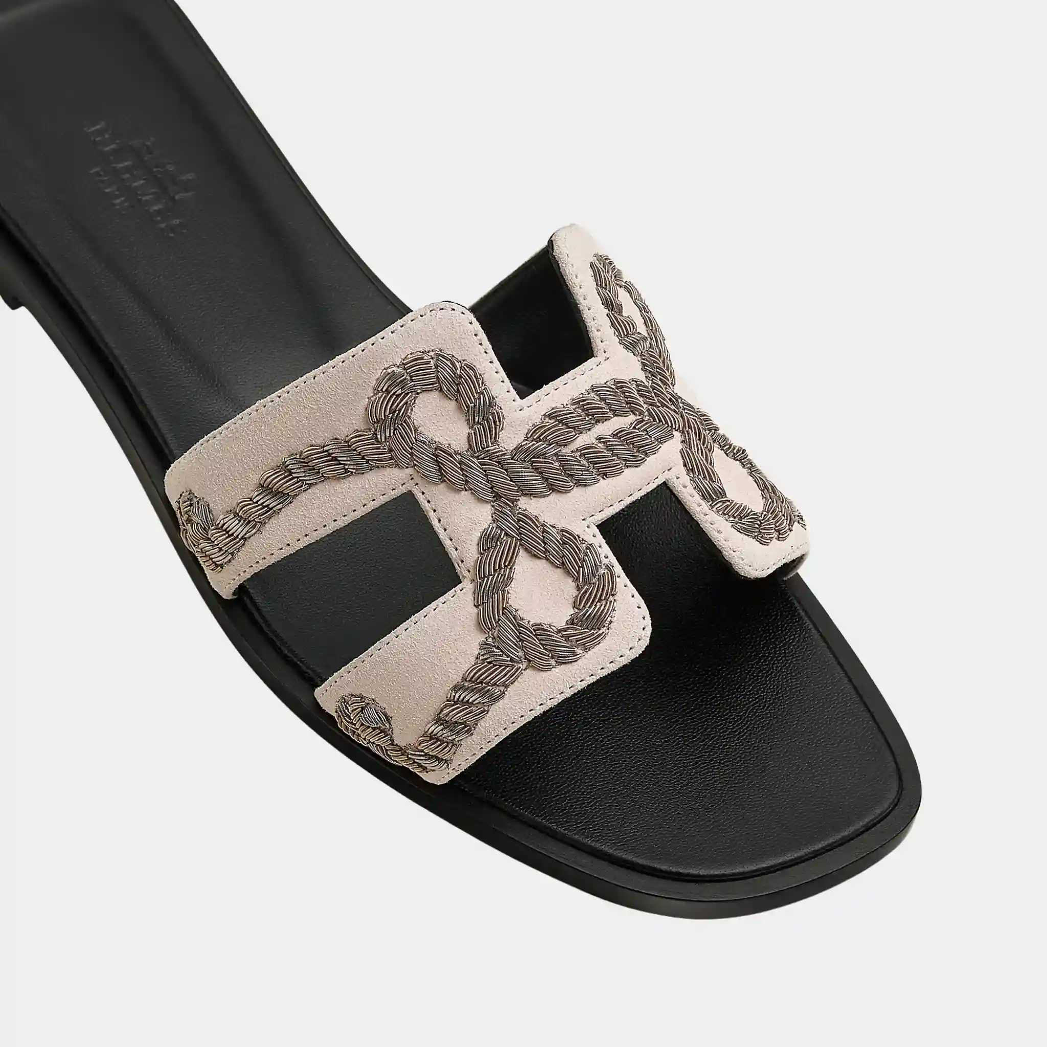 Oran Sandal in Suede Goatskin and Dabka - Image 3