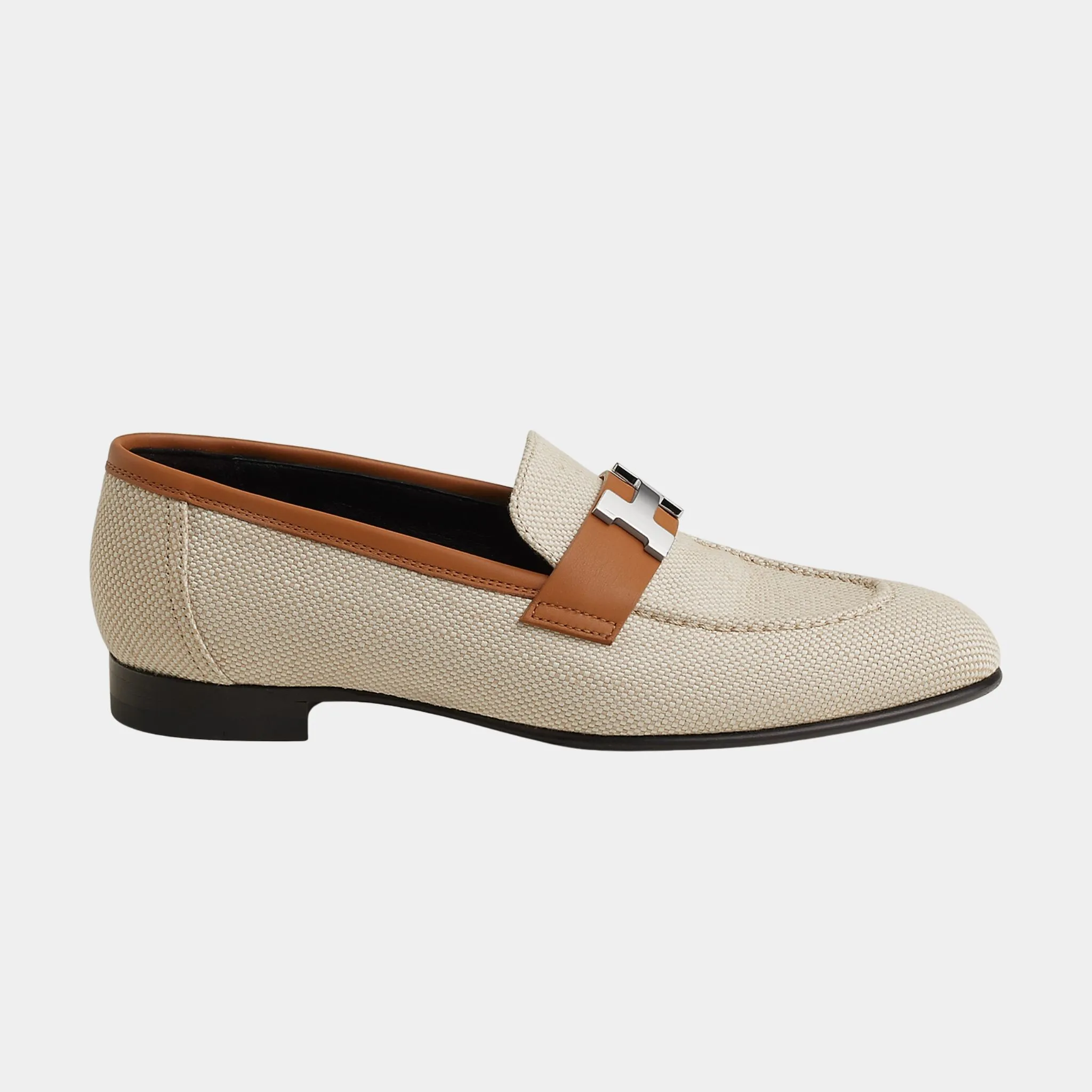 Paris Loafer in Linen and Calfskin - Image 2