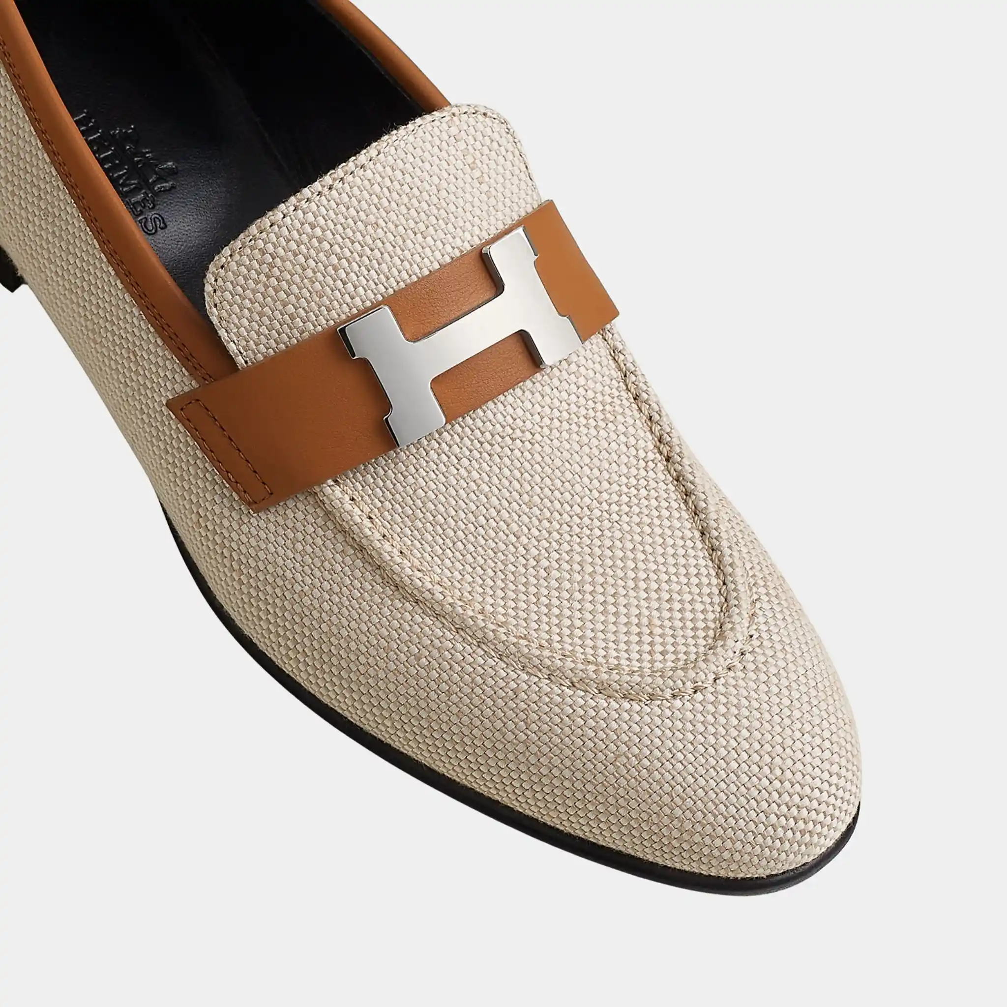 Paris Loafer in Linen and Calfskin - Image 3