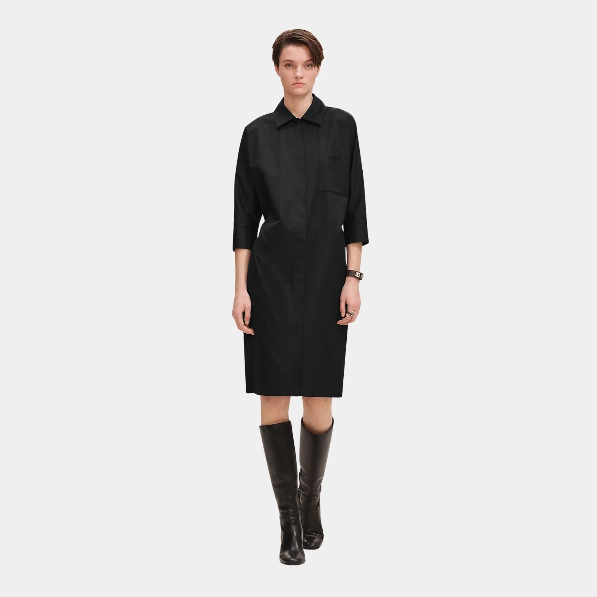 Shirt Dress in Cotton Twill