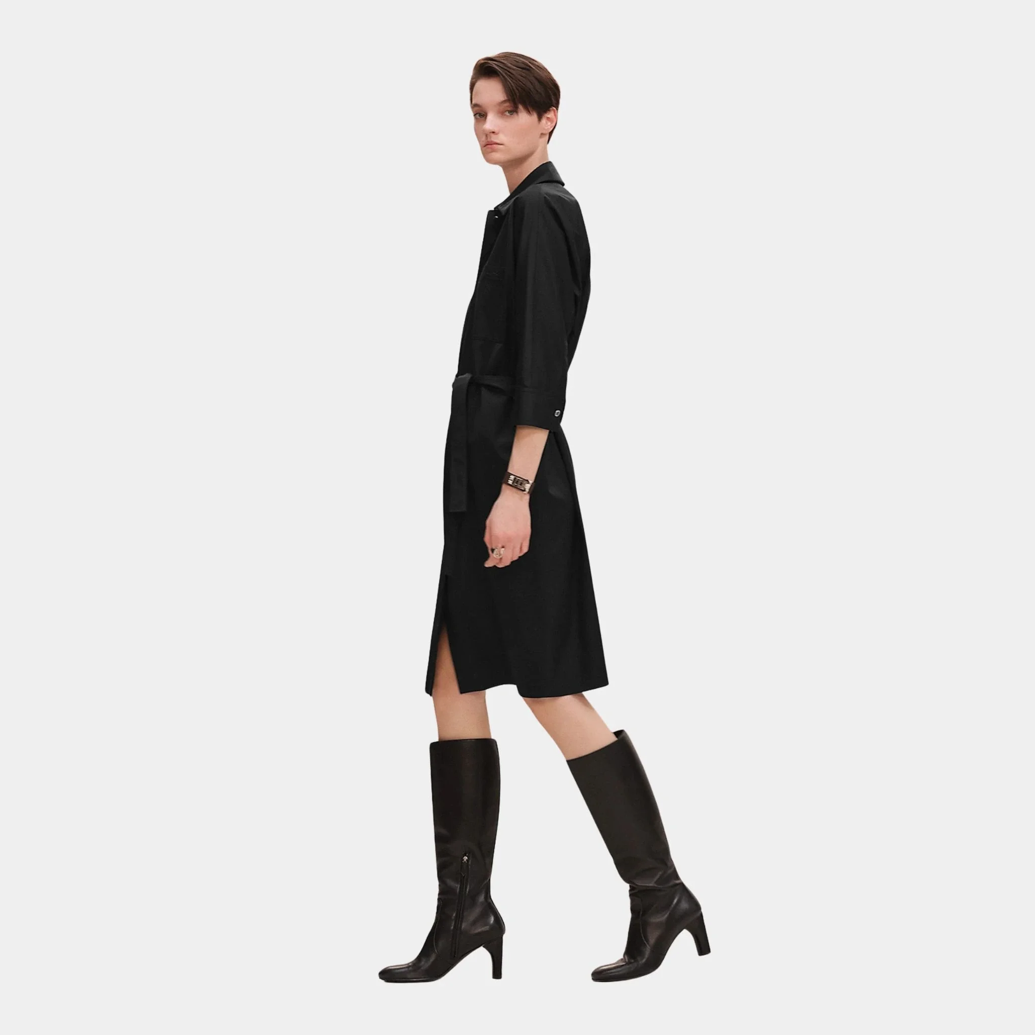 Shirt Dress in Cotton Twill - Image 3