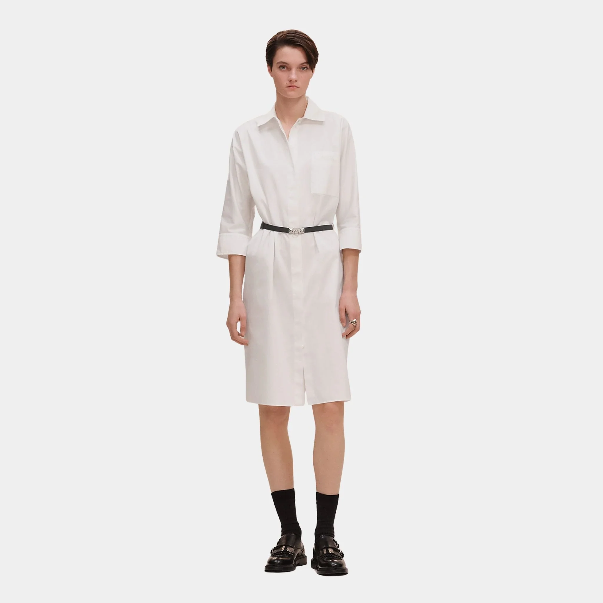 Shirt Dress in Cotton Twill - Image 4