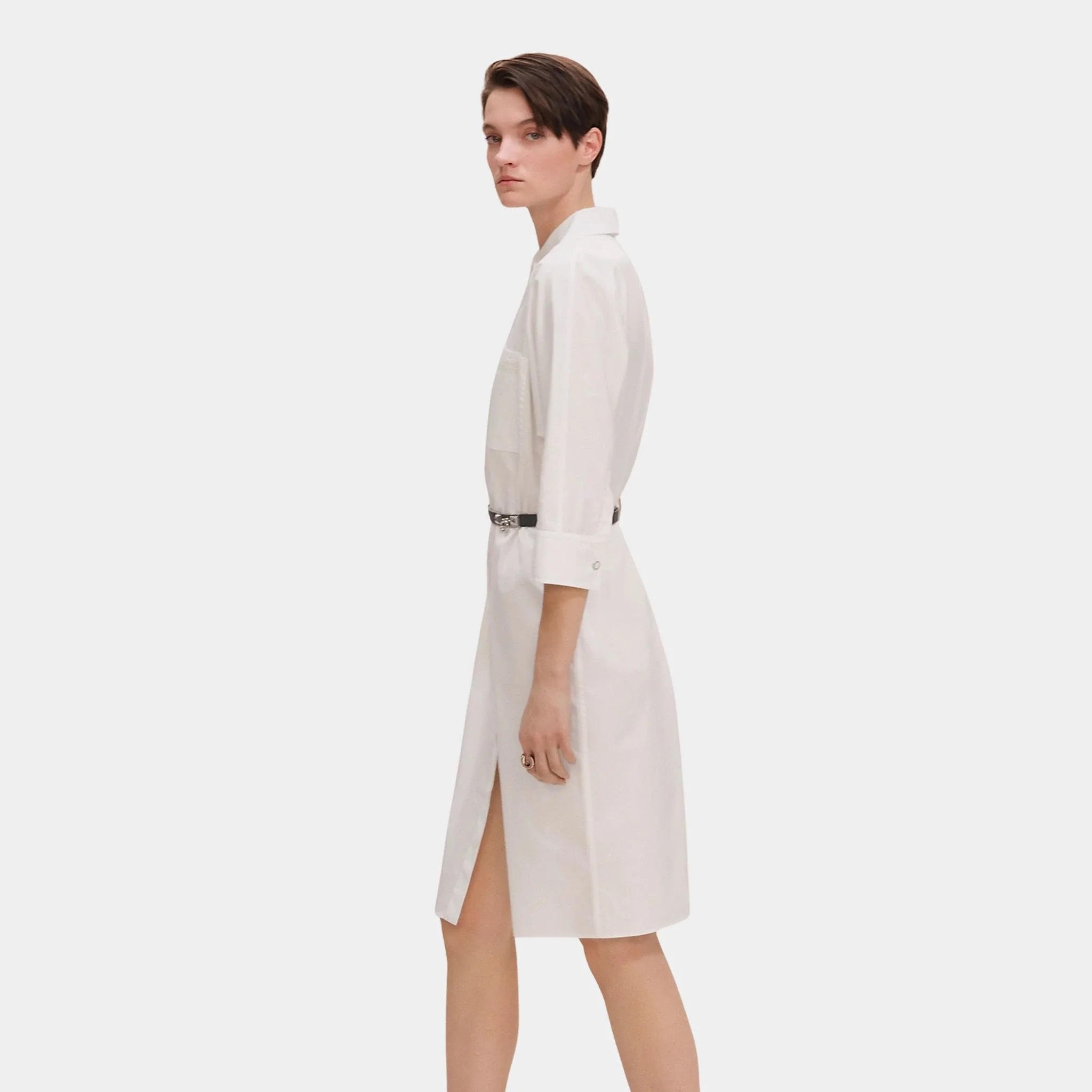 Shirt Dress in Cotton Twill - Image 6