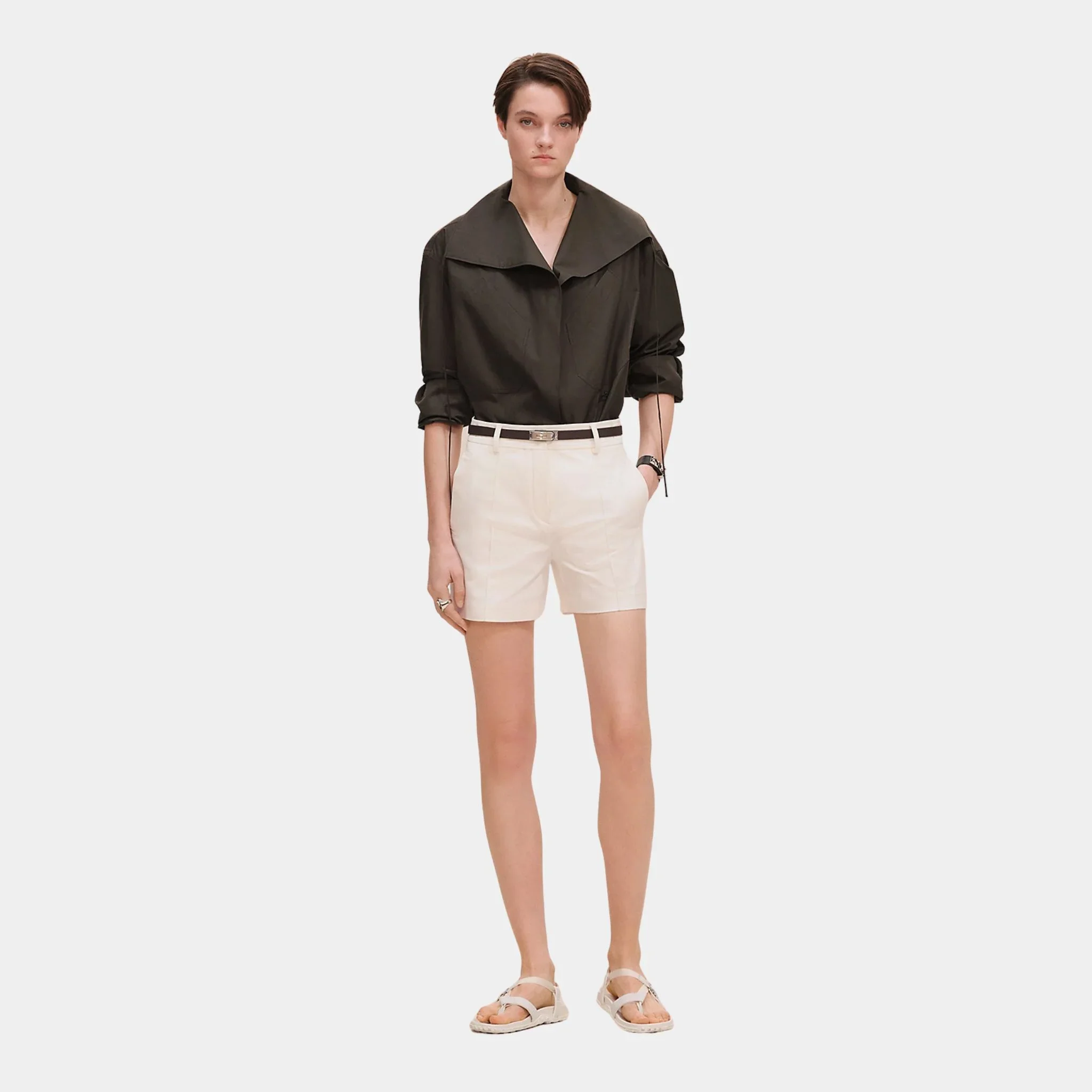 Shorts in Double Stretch Cotton Twill