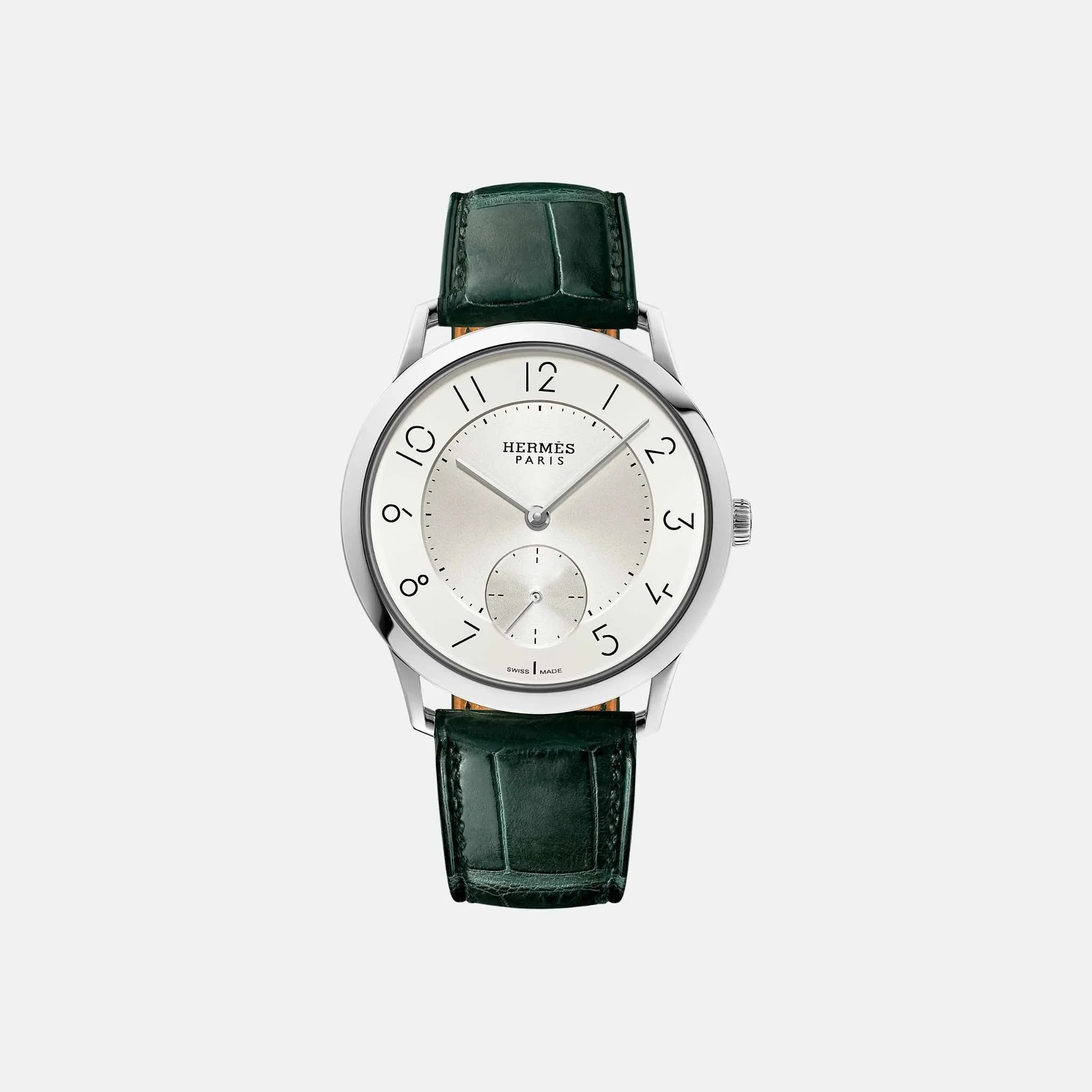 Slim Watch 39.5mm Matte Cypress Green Alligator Strap