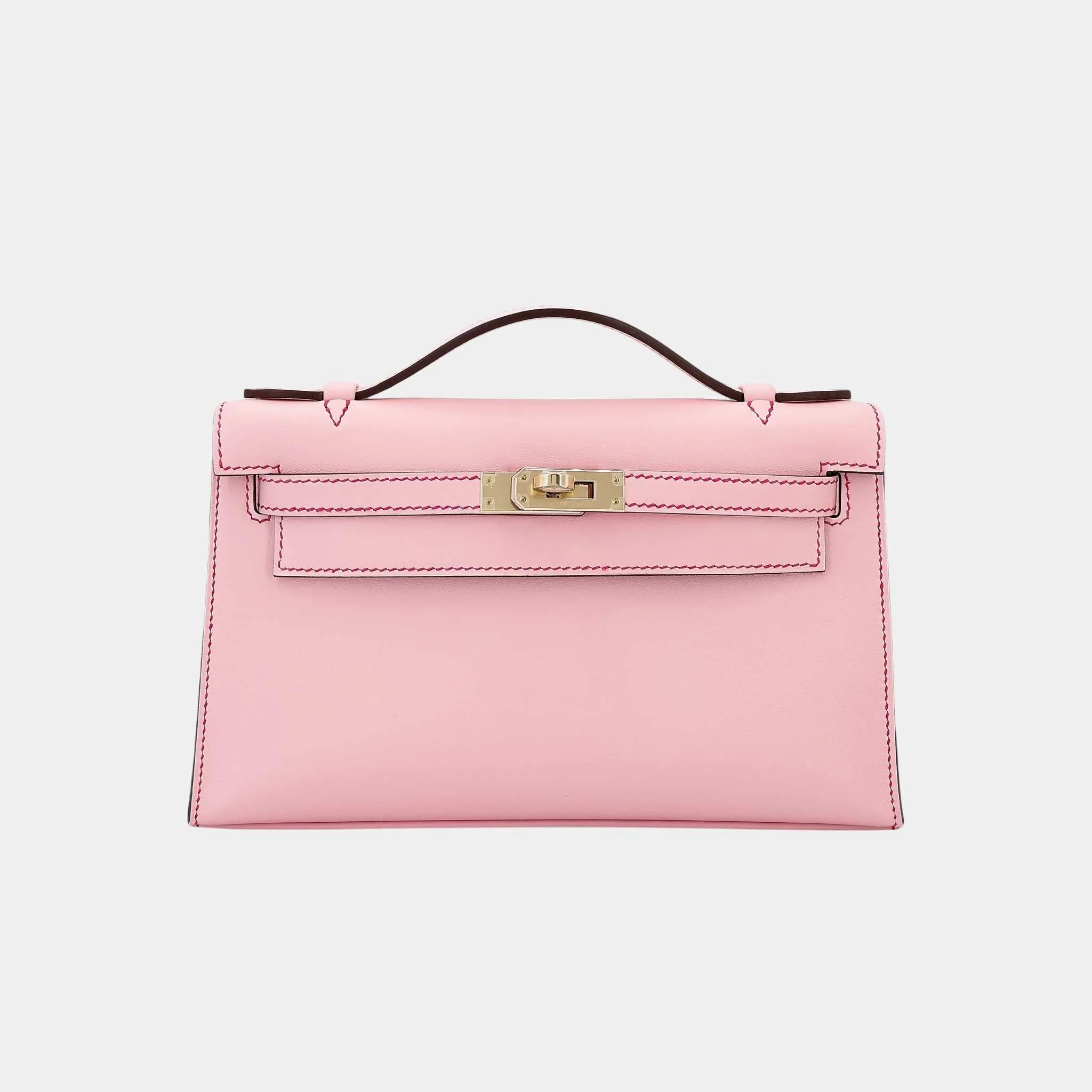 Kelly Pochette HSS Swift Rose Sakura/Gris Perle/Framboise PBHW