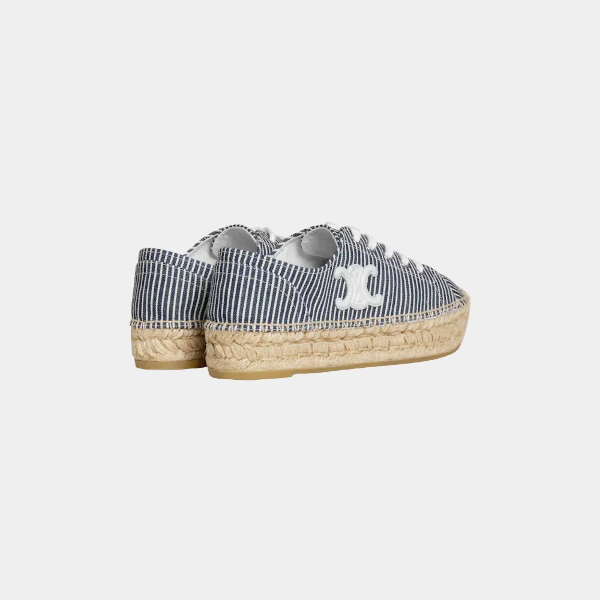 Les Espadrilles Celine Lace-up in Oshkosh Canvas and Calfskin - Image 3