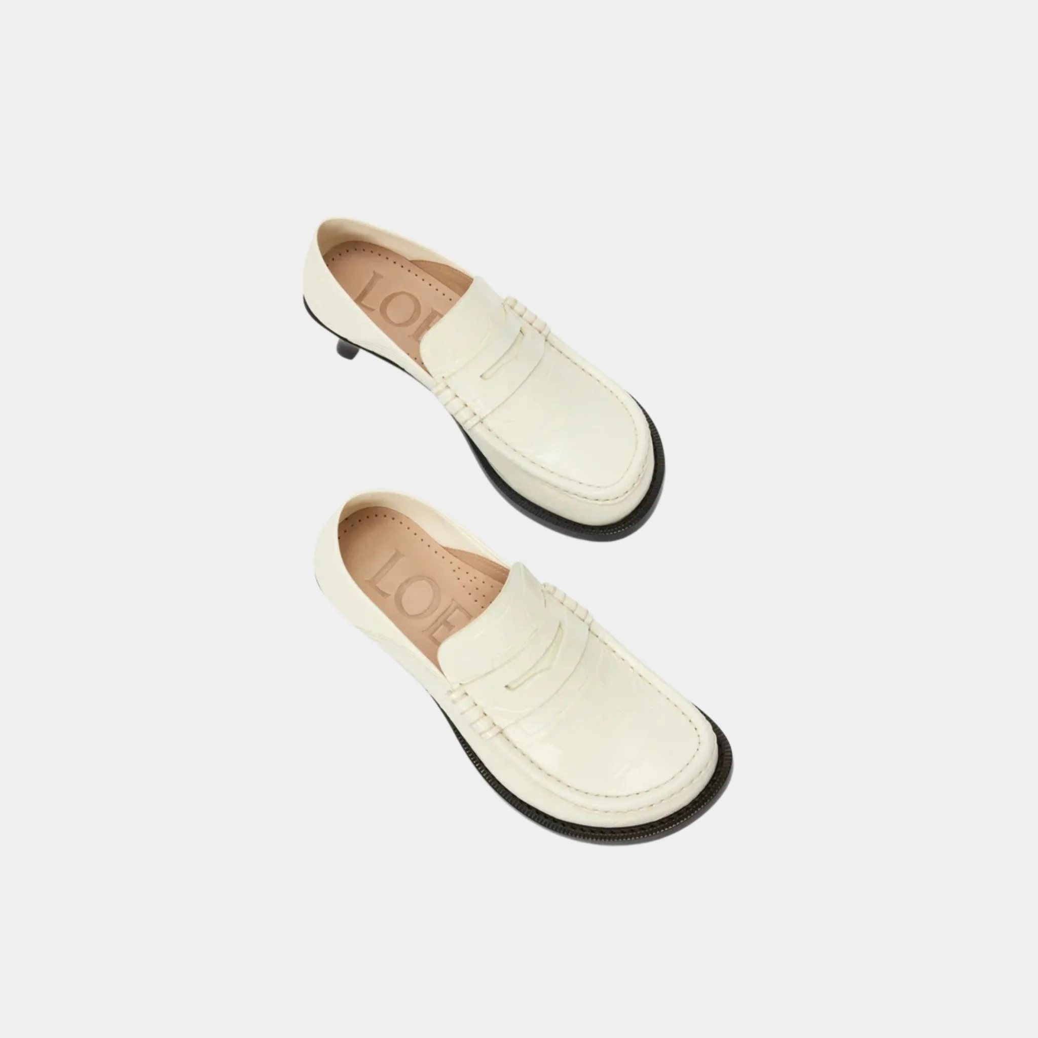 Campo Heeled Loafer In Calfskin With Crocodile-Embossed Upper - Image 3