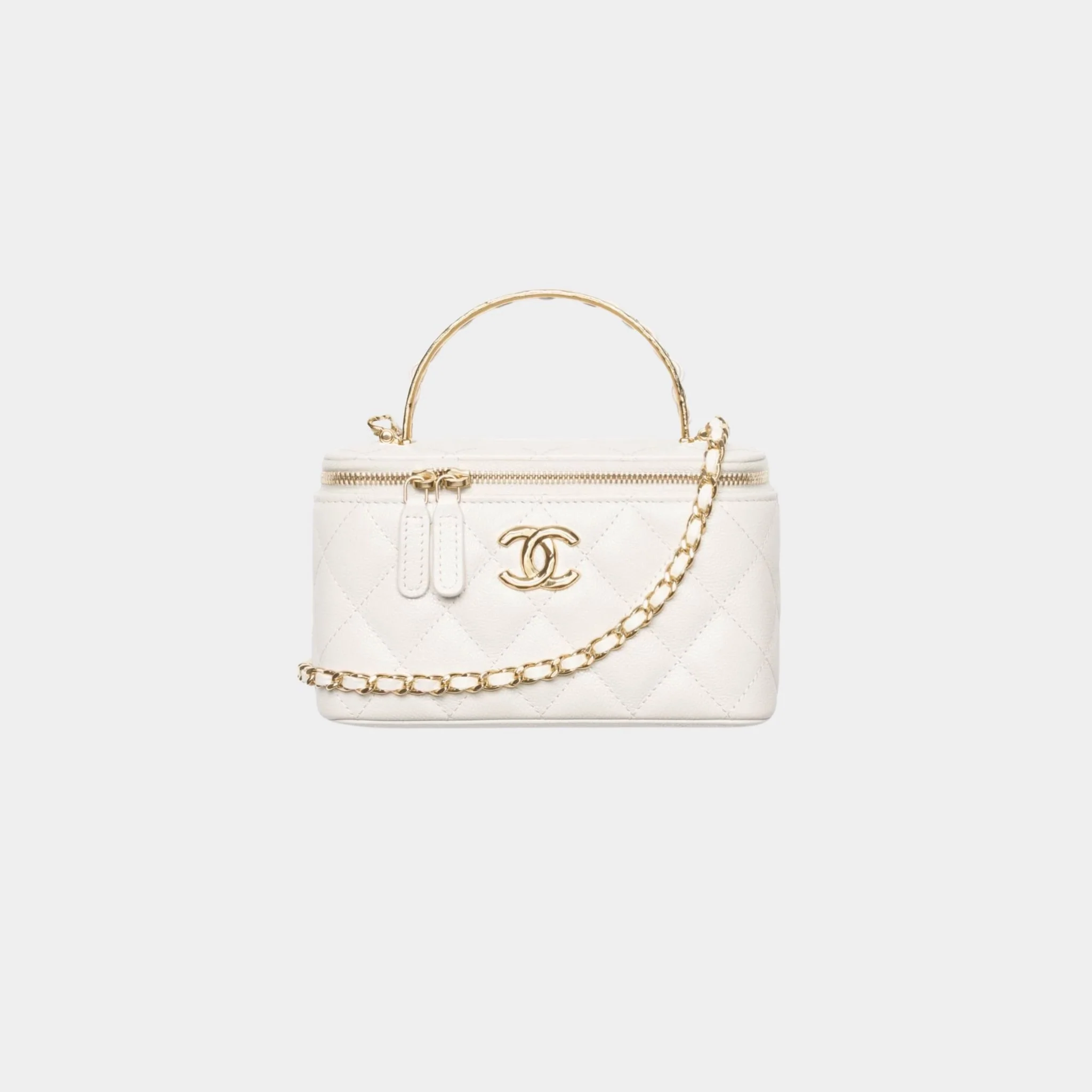 Long Vanity With Chain Grained Calfskin & Gold-Tone metal