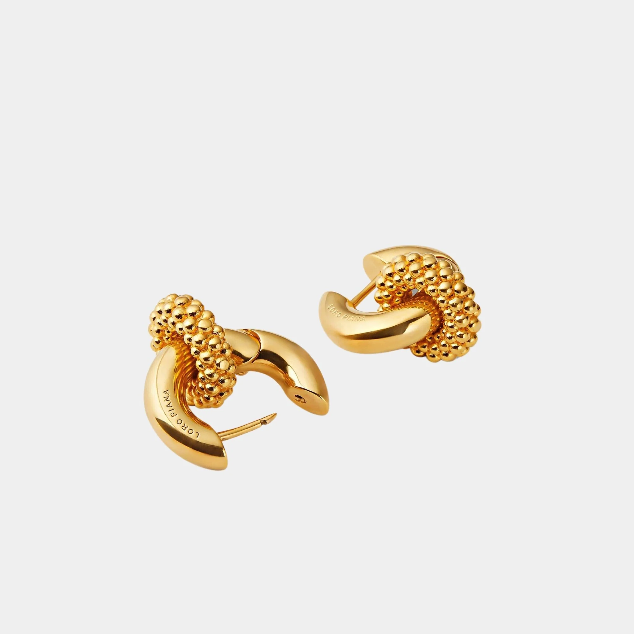 Bubble Double Hoop Earrings Brass